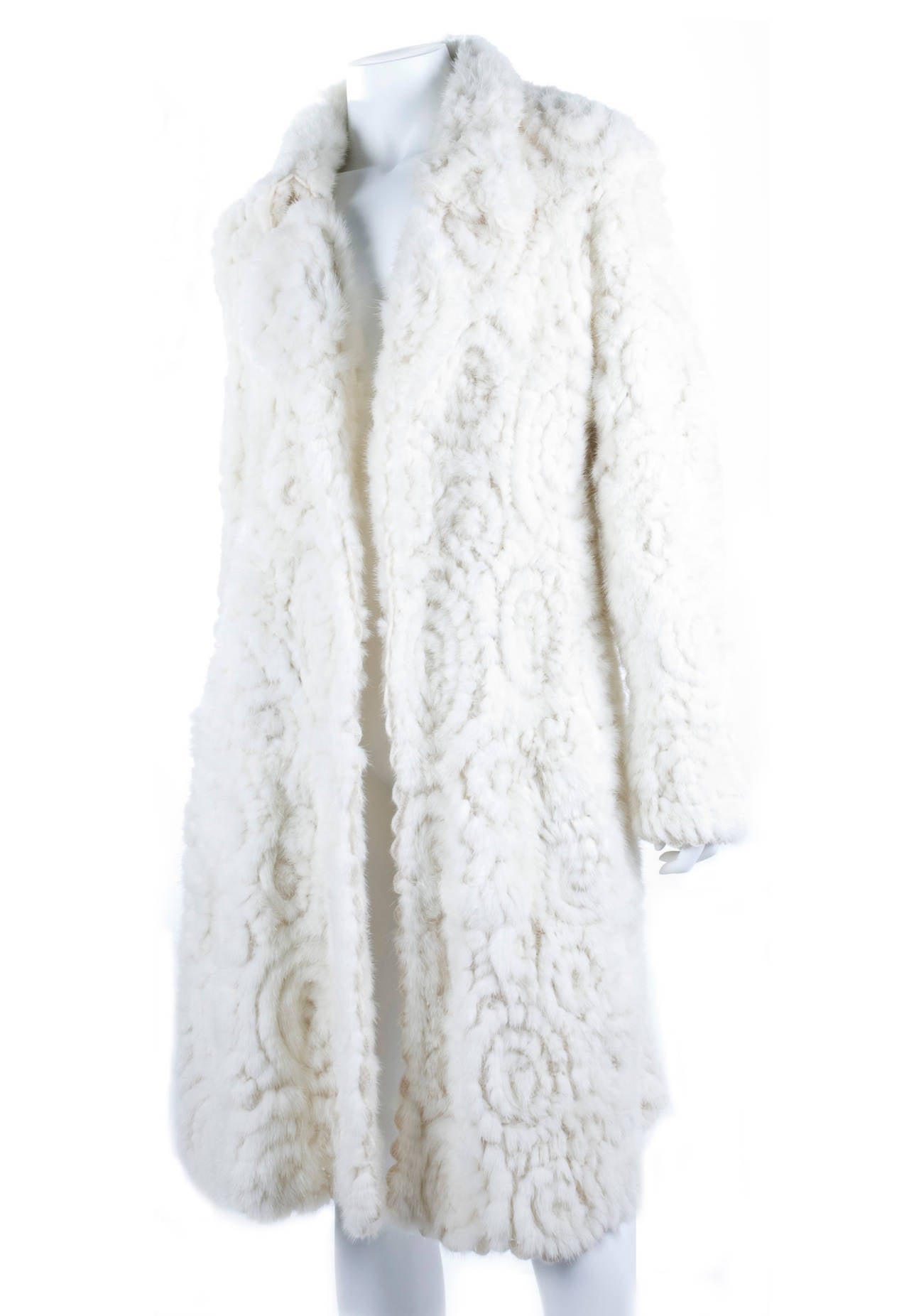 Women's John Galliano White Mink Coat For Sale