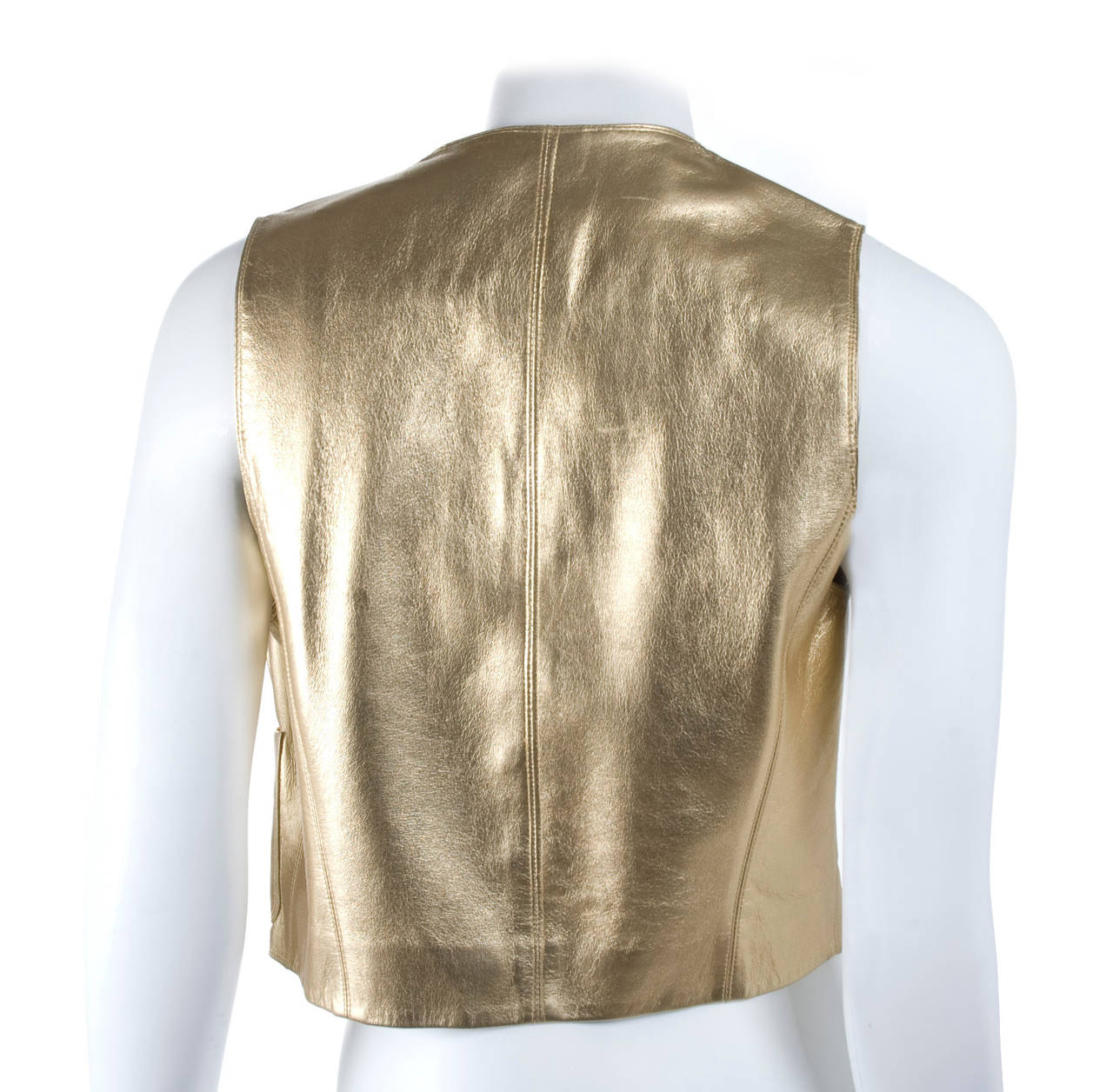 gold leather vest