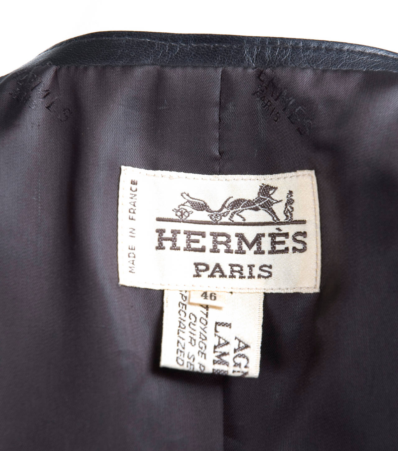 90's Hermes Embroidered Leather Vest. 3