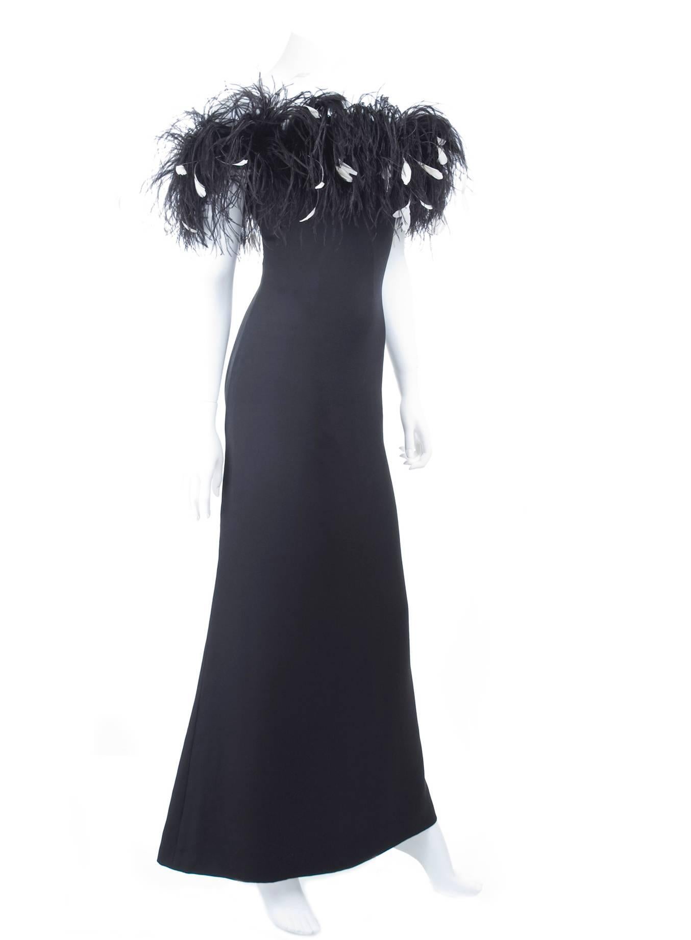 Yves Saint Laurent Gown with Feathers 1