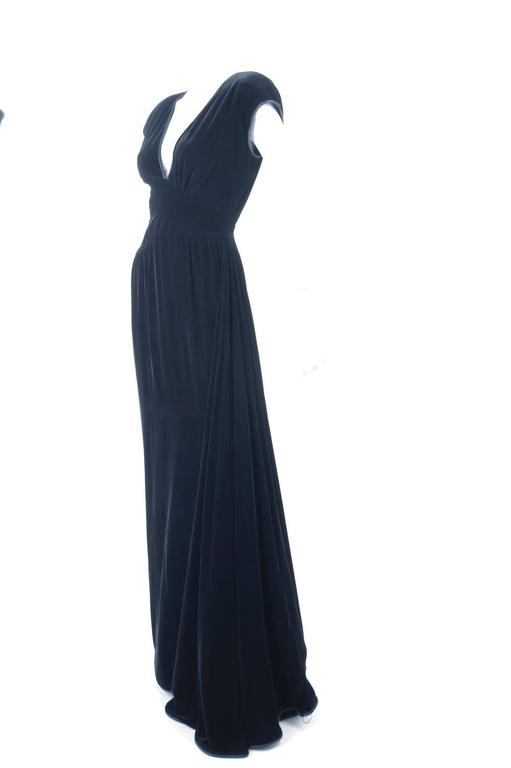 1980 Valentino Black Velvet Evening Gown For Sale at 1stDibs