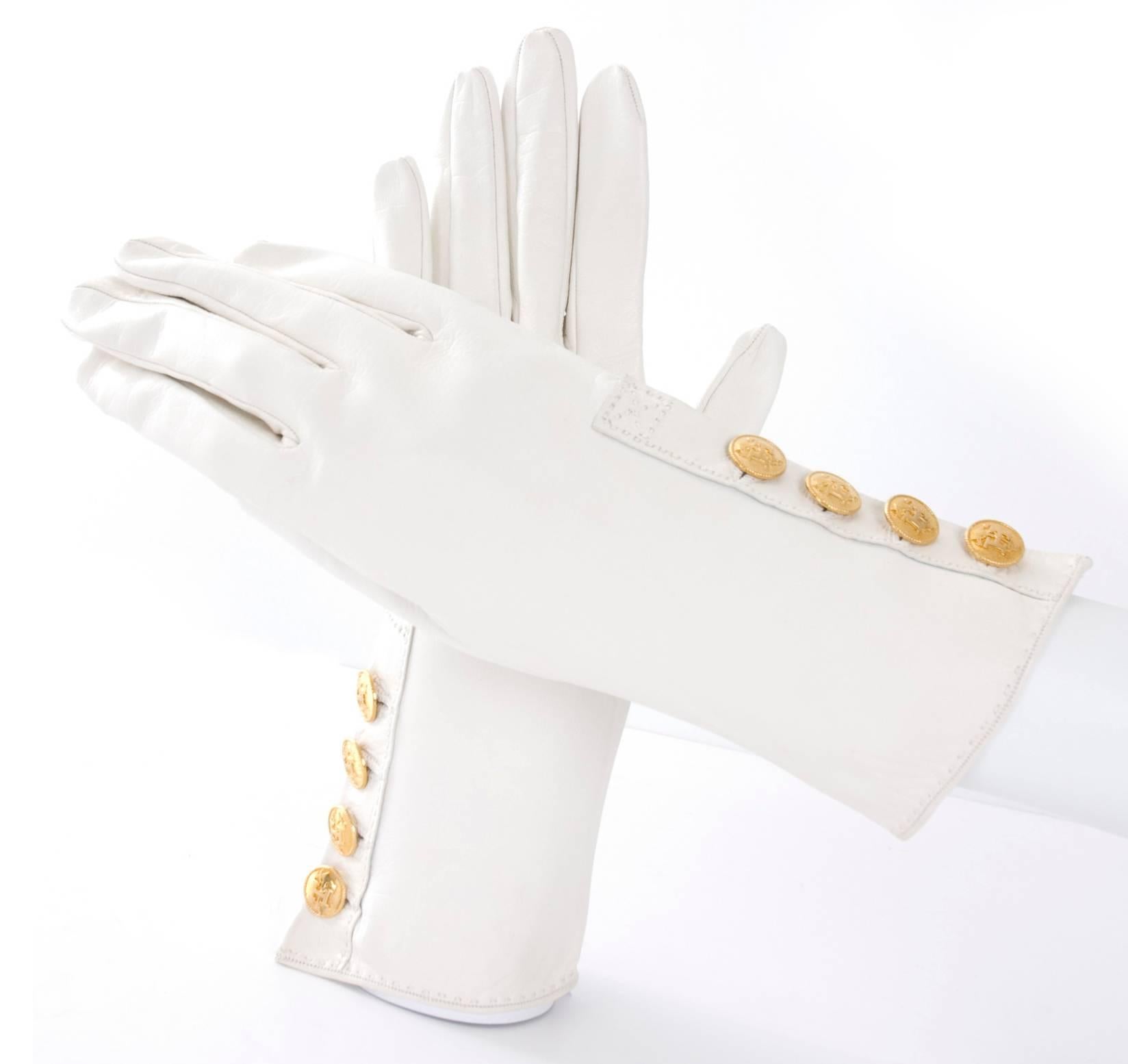 90's Hermes Leather Gloves - like new. In New Condition In Hamburg, Deutschland