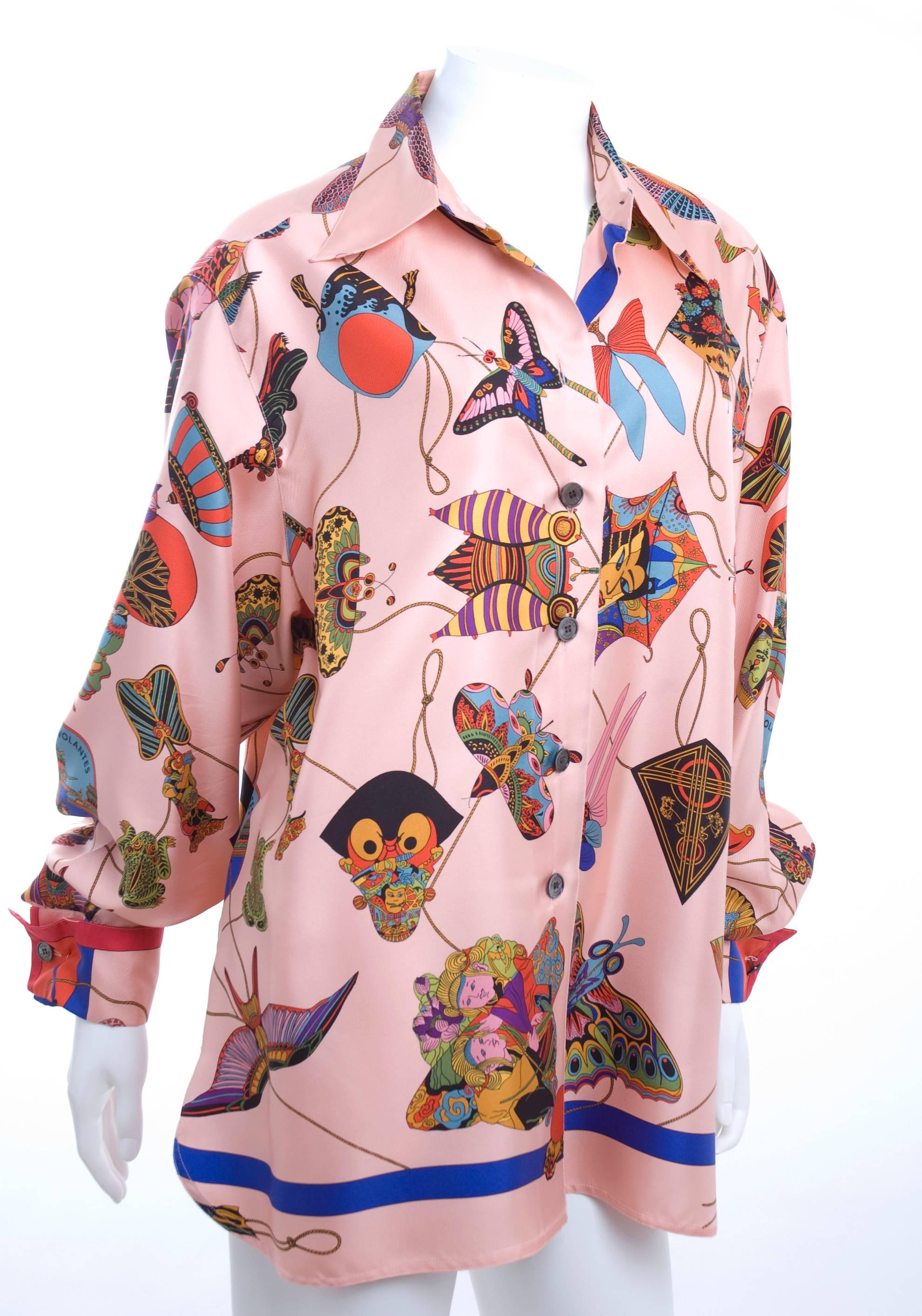 90's Vintage Hermes silk blouse 