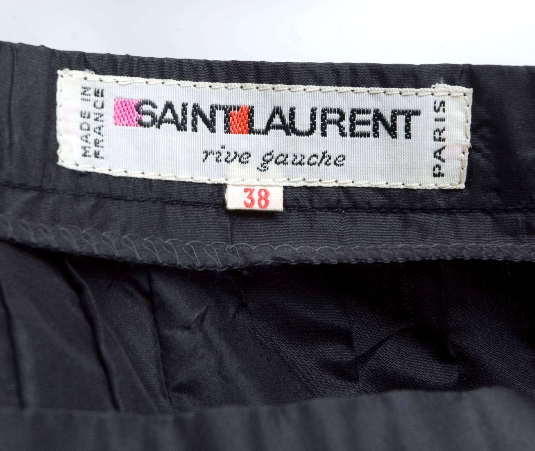 Vintage Yves Saint Laurent 2pc. Taffeta Dress in Black For Sale 4