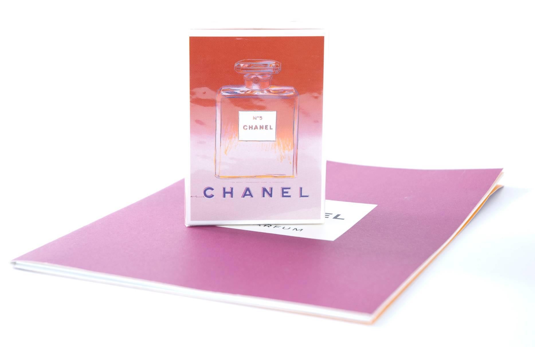 Pink 1997 Andy Warhol Chanel No 5 and Booklet with Poster For Sale