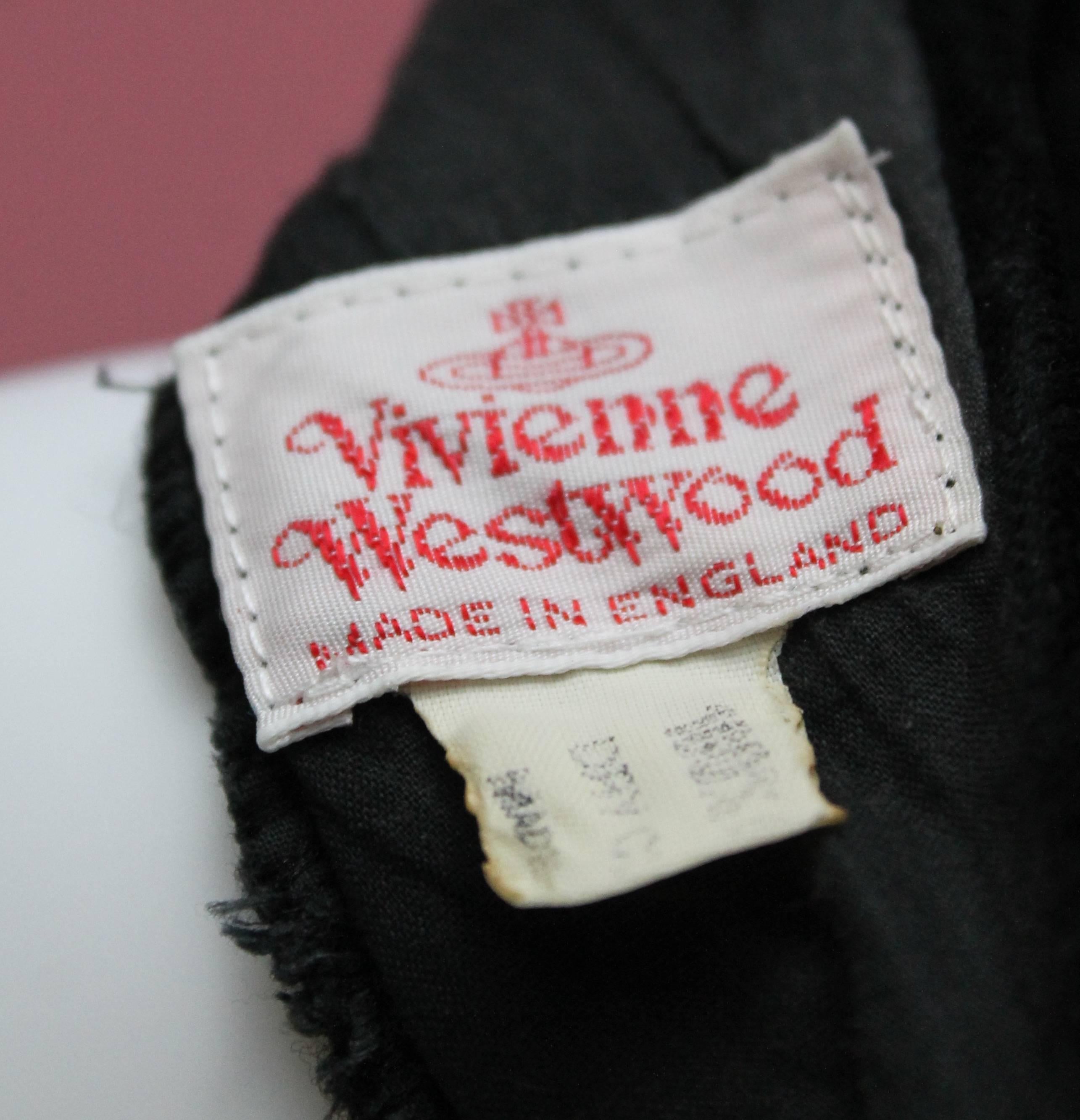 Women's Vivienne Westwood Black Velvet Corset with Long Sleeves, C. late 90's, Size US 4