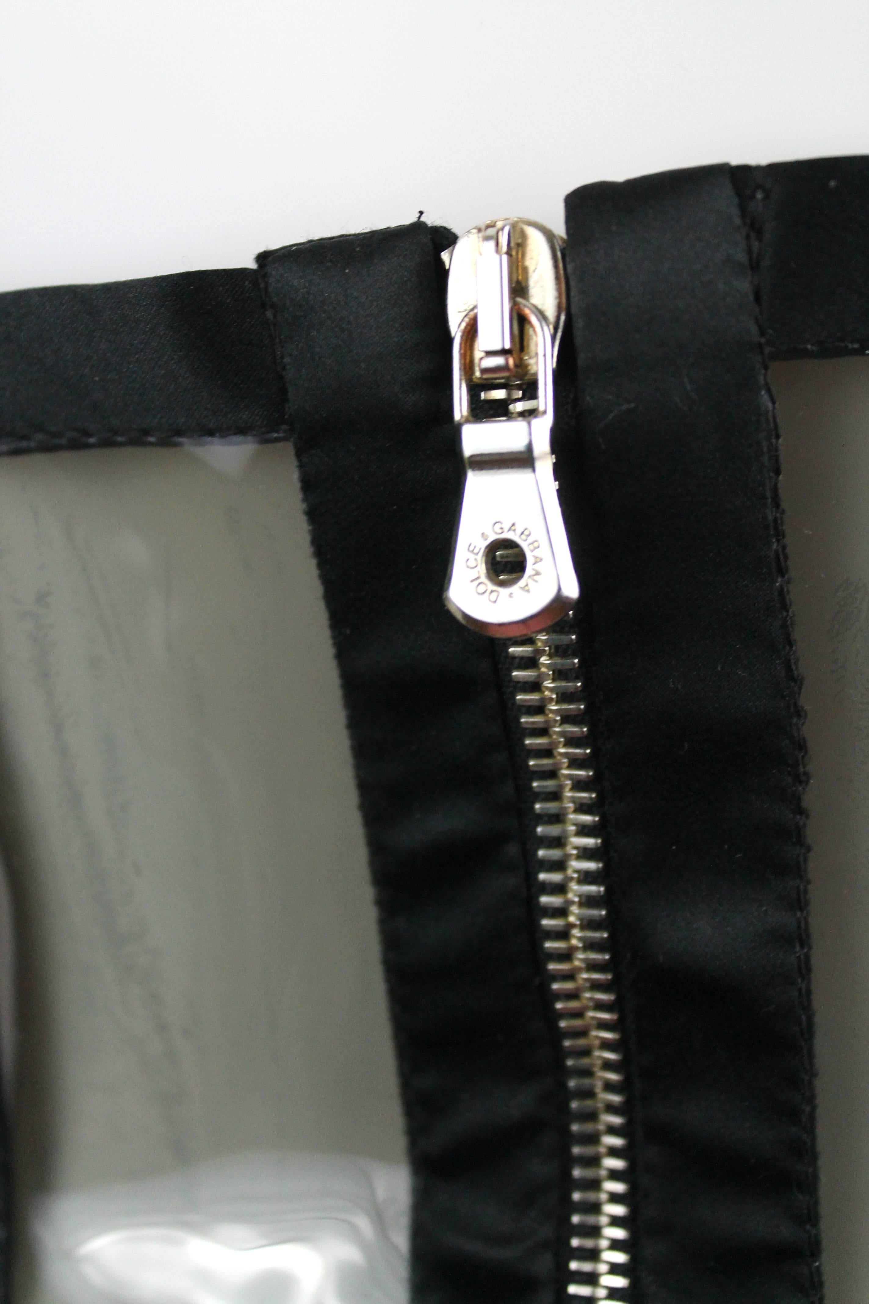 Black Dolce & Gabbana PVC & Leather Waist Cincher, S/S 2007, Size 24-27