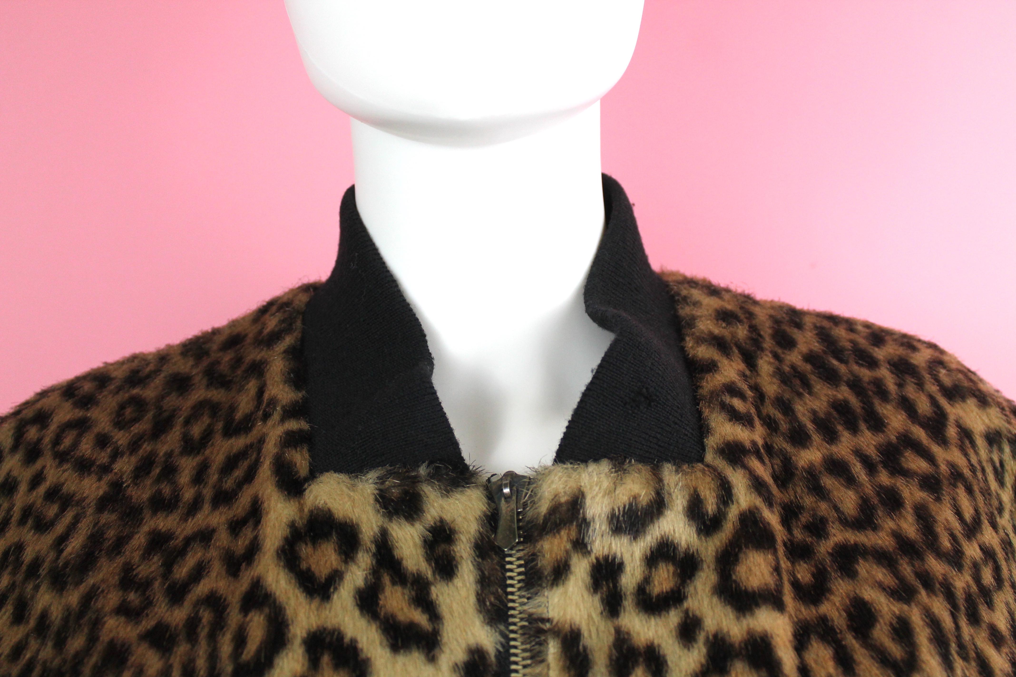 Jean Paul Gauliter Faux Leopard Fur Jacket, c. 1990's, US Size 4 In Good Condition In Los Angeles, CA