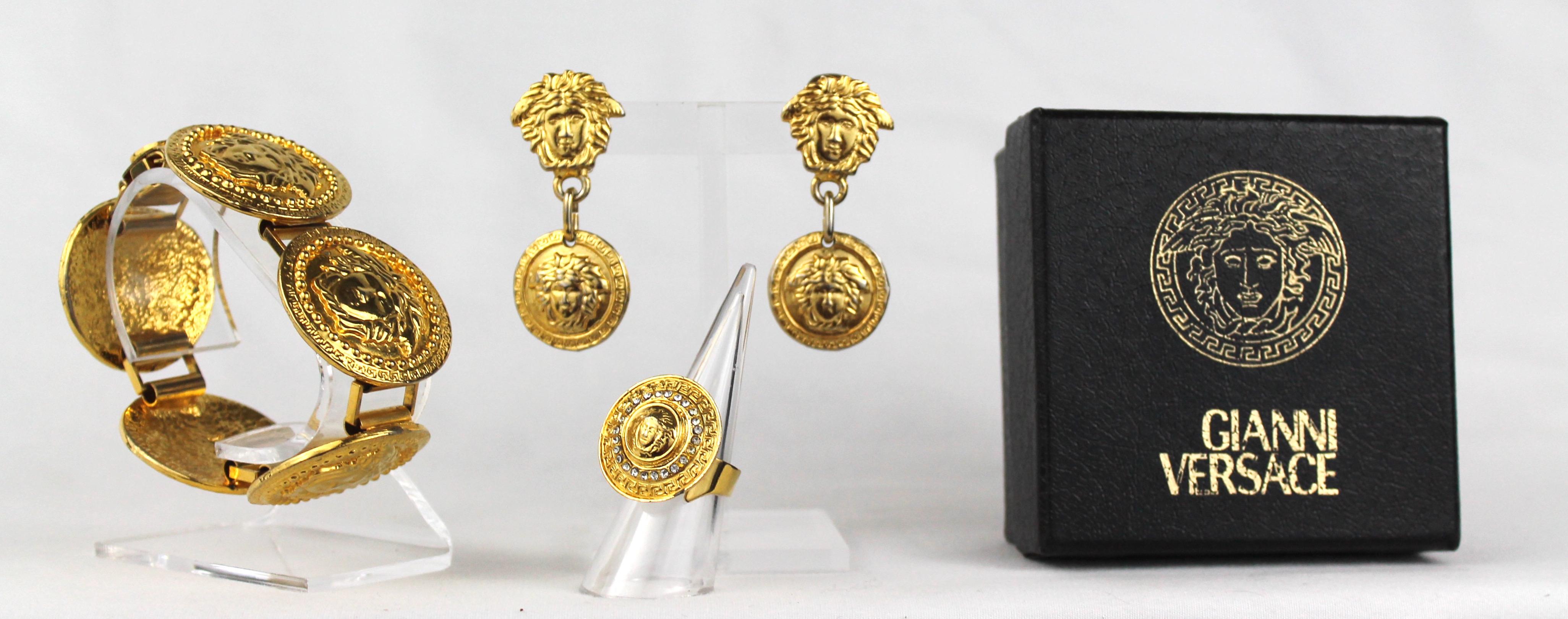 Gianni Versace Gold Medusa Jewelry Handmade Set, 1998 7