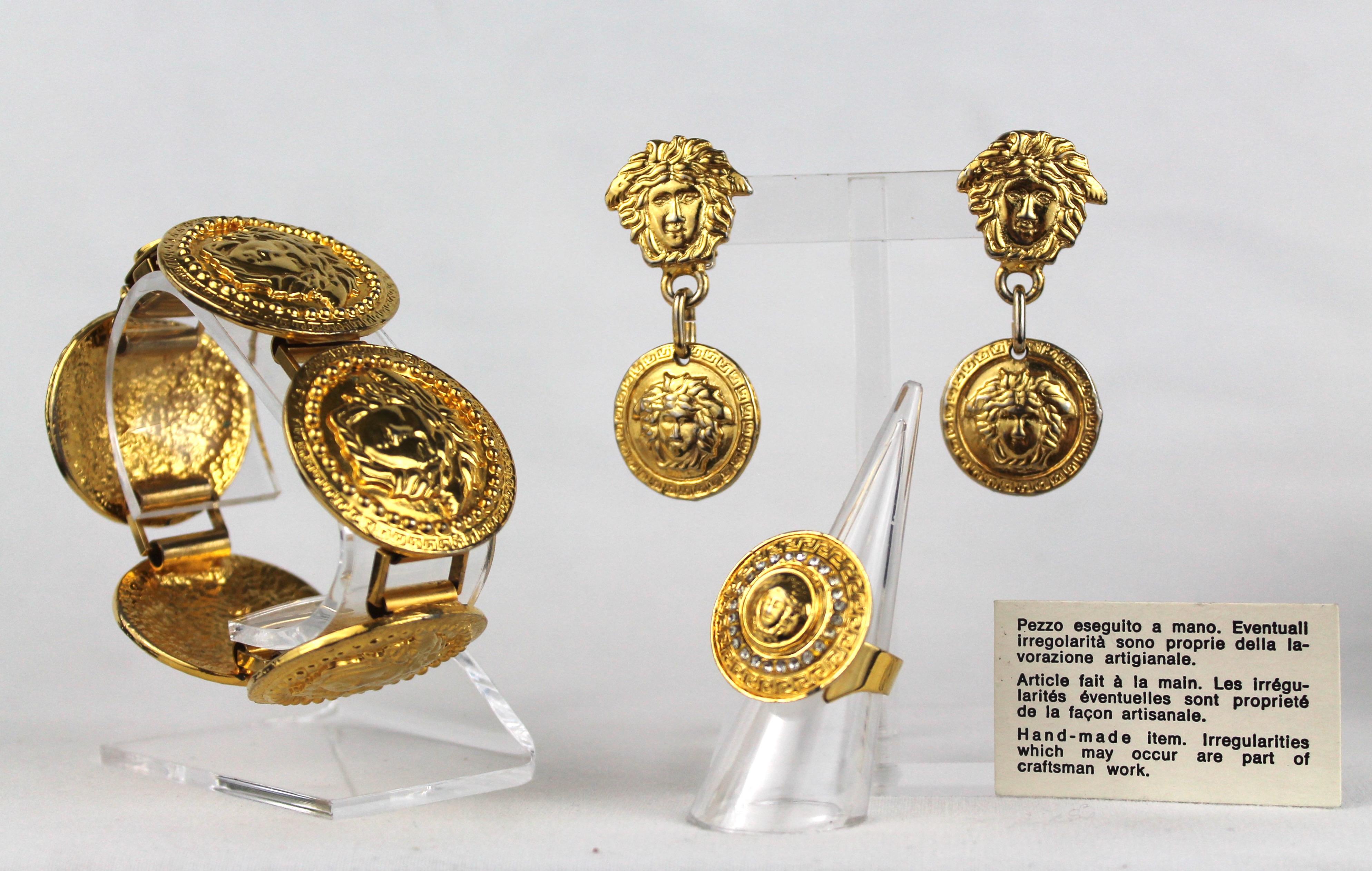 Gianni Versace Gold Medusa Jewelry Handmade Set, 1998 8