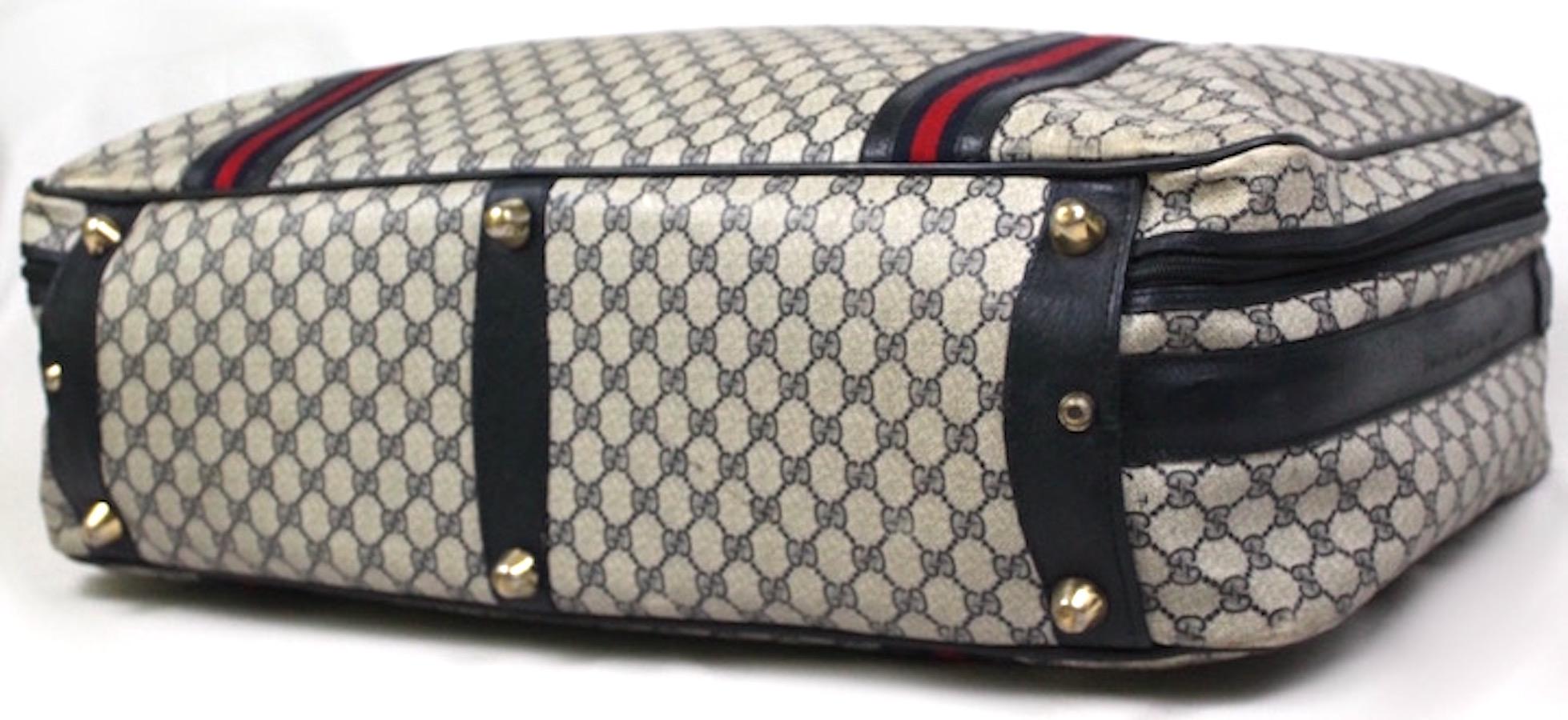 Gucci Guccissima Canvas & Leather Luggage Suitcase, c. 1980's, 16