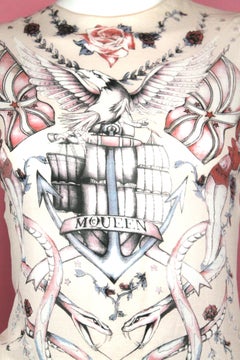 Alexander McQueen Sailor Jerry Silk Tank Top from SS01, Size 6 US