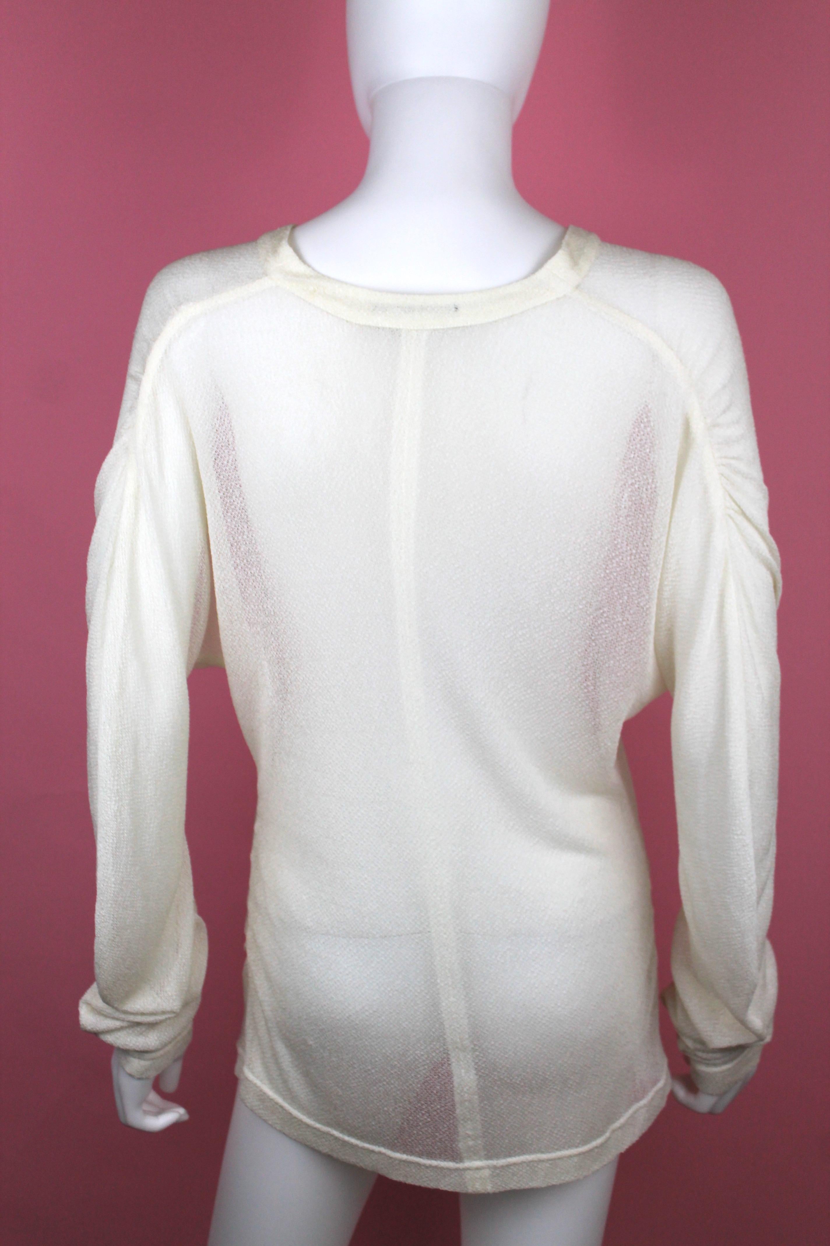 Alexander McQueen Sheer Draped Top from La Poupée, SS 97, Size US 6 In Excellent Condition For Sale In Los Angeles, CA