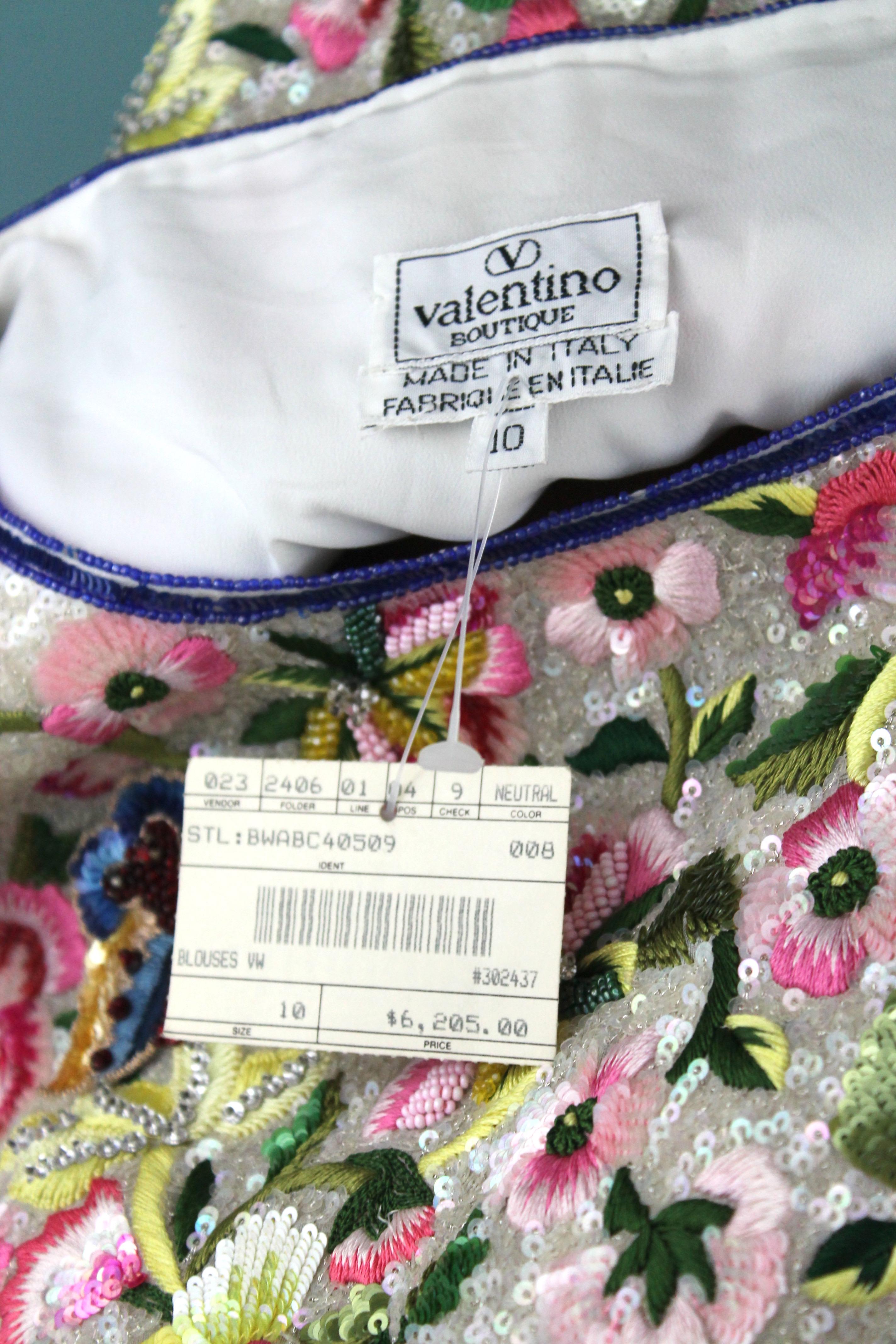 -Whimsical top from Valentino
-Dated to 1980's, new with tags, retailed for $6,200
-Laces up on the left, zips on the right
-Hand beaded 
-Made in Italy 
-Sized 10 US, best fitting a size 4/6 US, Italian 40/42

Approximate Measurements 
-Total