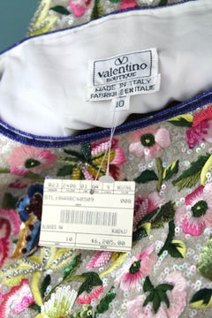 Valentino Boutique Sequined Multicolored Top, c. 1980's, Size 4/6 US
