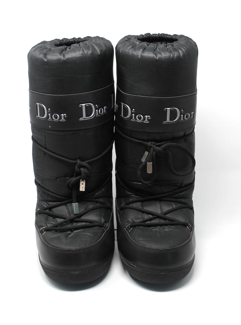 Dior Black Nylon Apres Ski Boots at 1stDibs