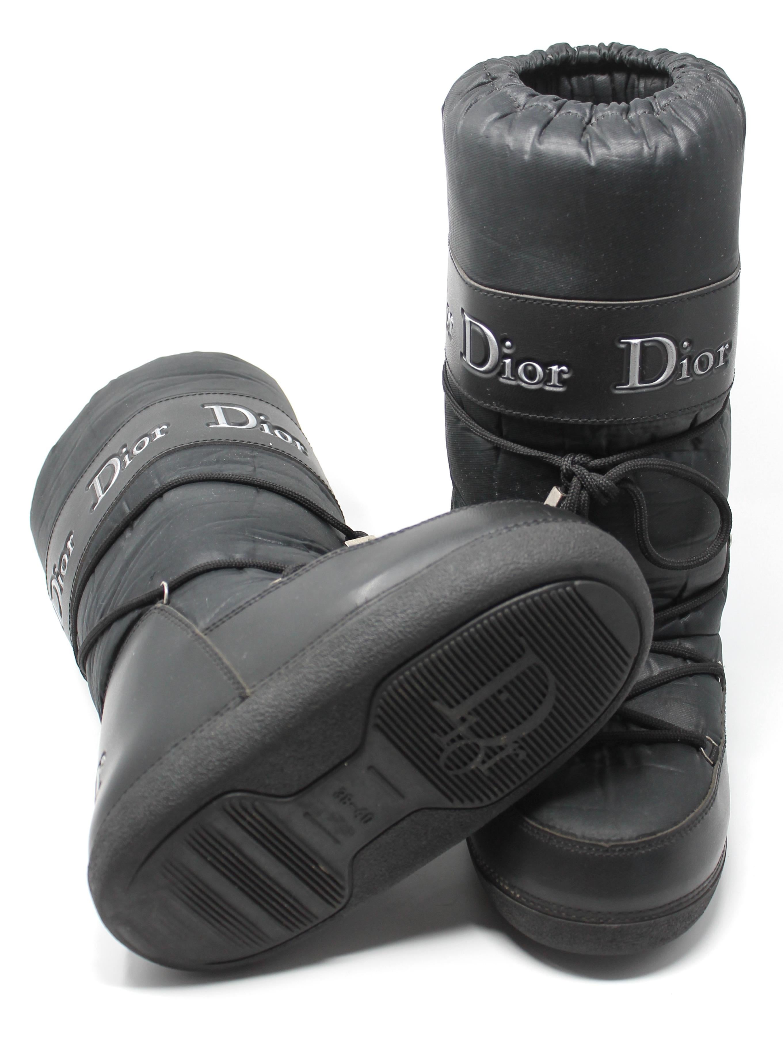 Dior Black Nylon Apres Ski Boots  1