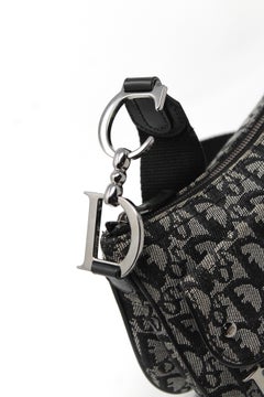 Dior Monogrammed Blue Canvas Crossbody  Bag