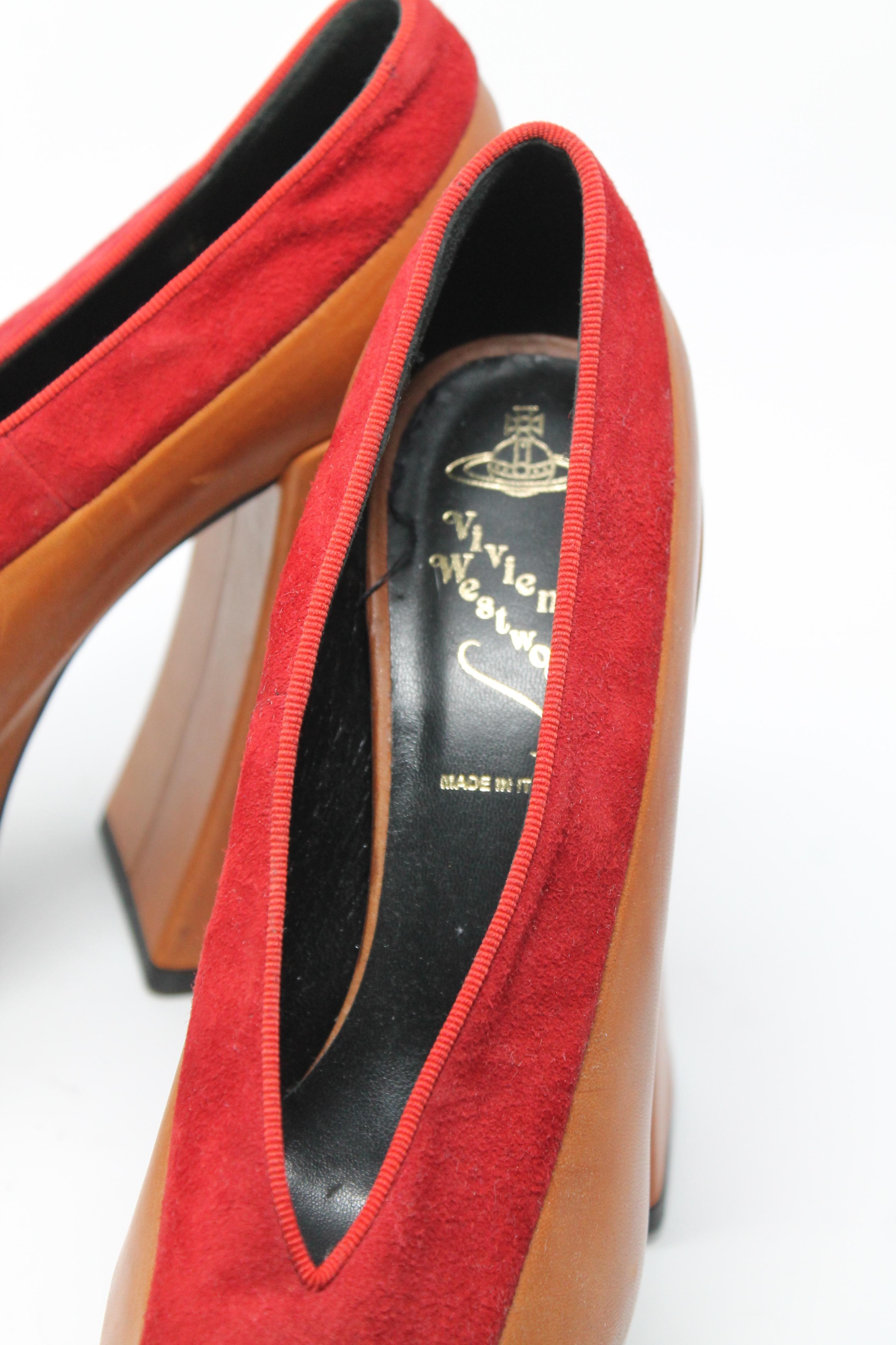 Women's Vivienne Westwood Camel Court Shoe, Gold Label A / W 2013 For Sale