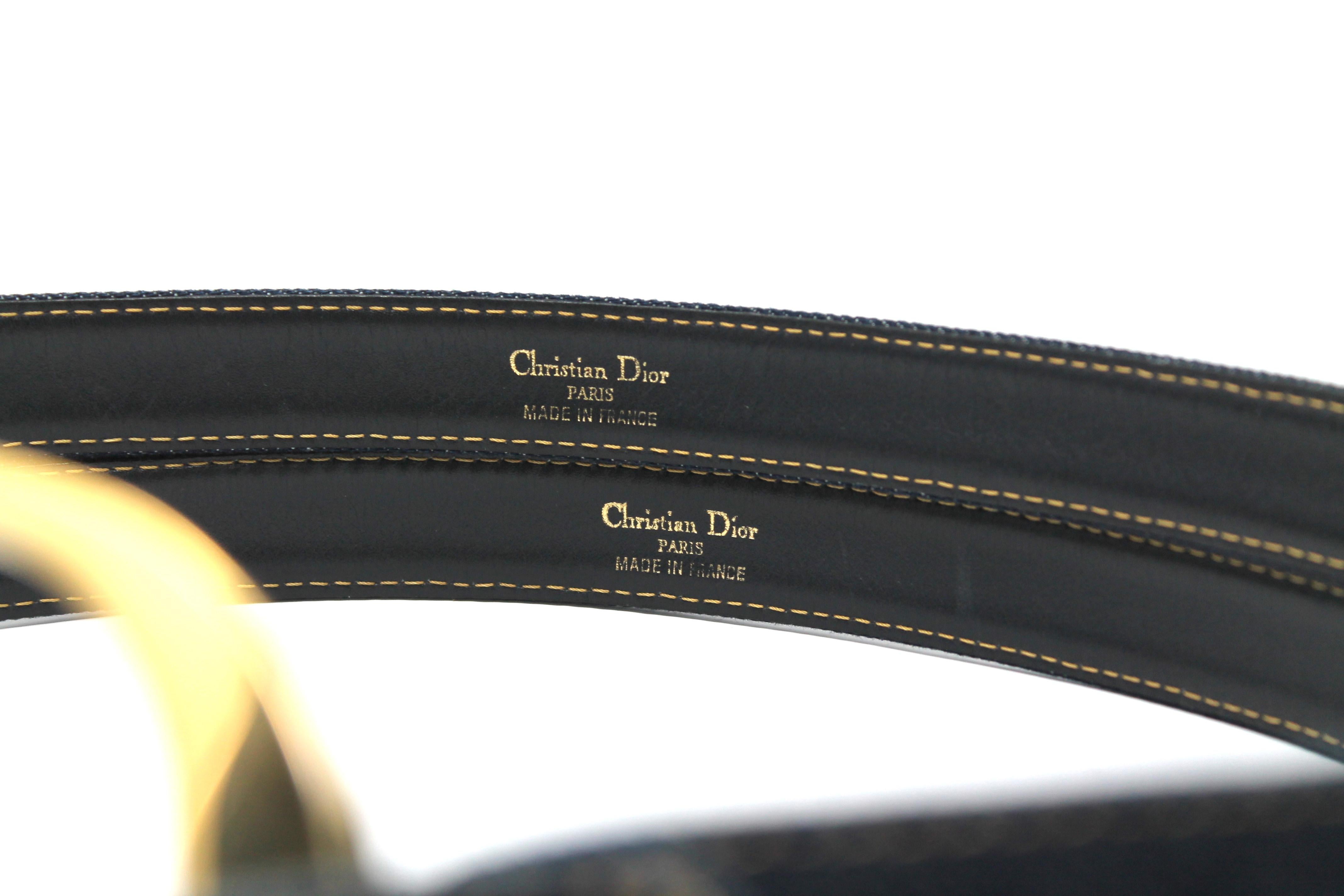 Galliano for Dior Logo Belt with Denim Straps, c. 00's, Size L In Good Condition In Los Angeles, CA