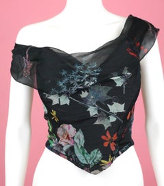 Vivienne Westwood Red Label Silk Leaf Print Corset, c. 90's, Size I