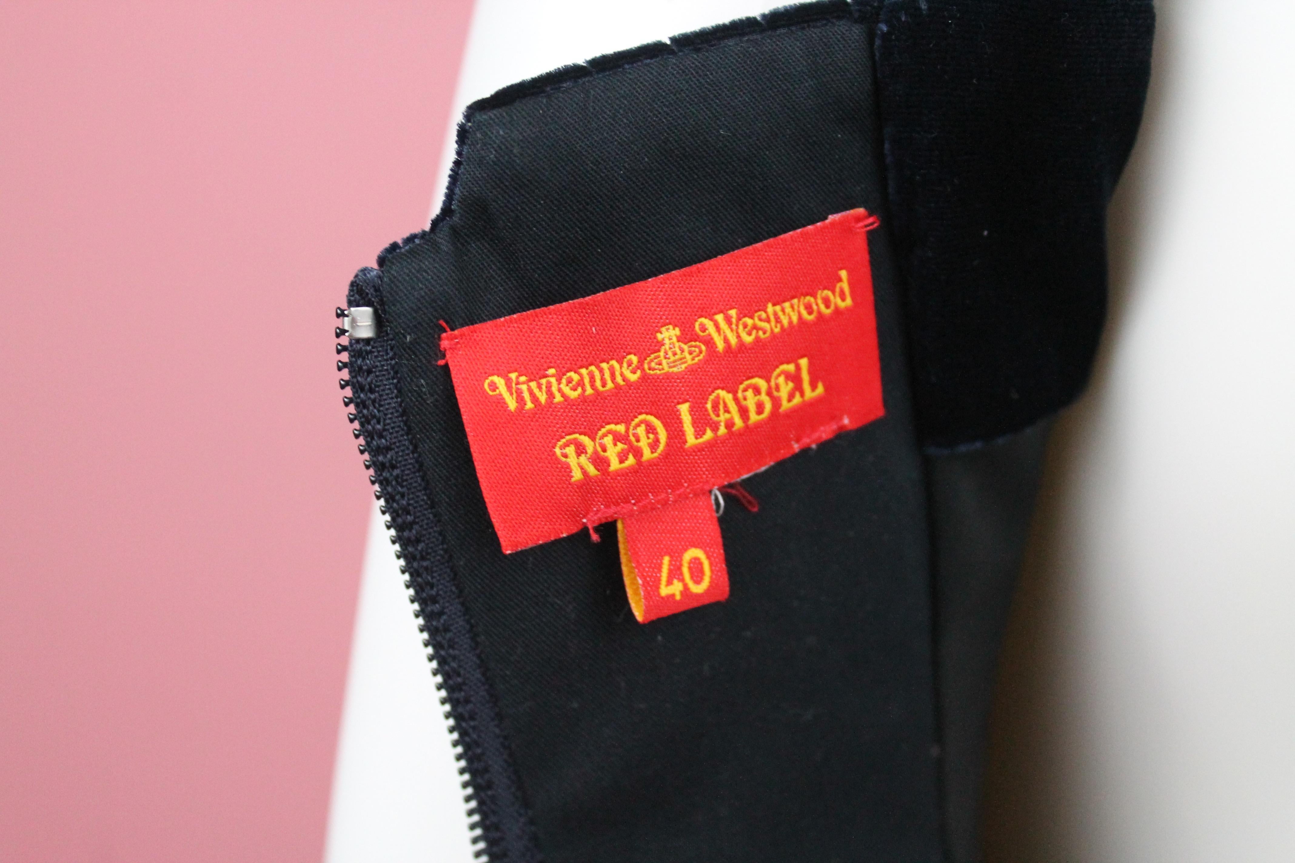 Vivienne Westwood Navy Blue Velvet Corset from Red Label, AW15, Size US 4 In Excellent Condition In Los Angeles, CA