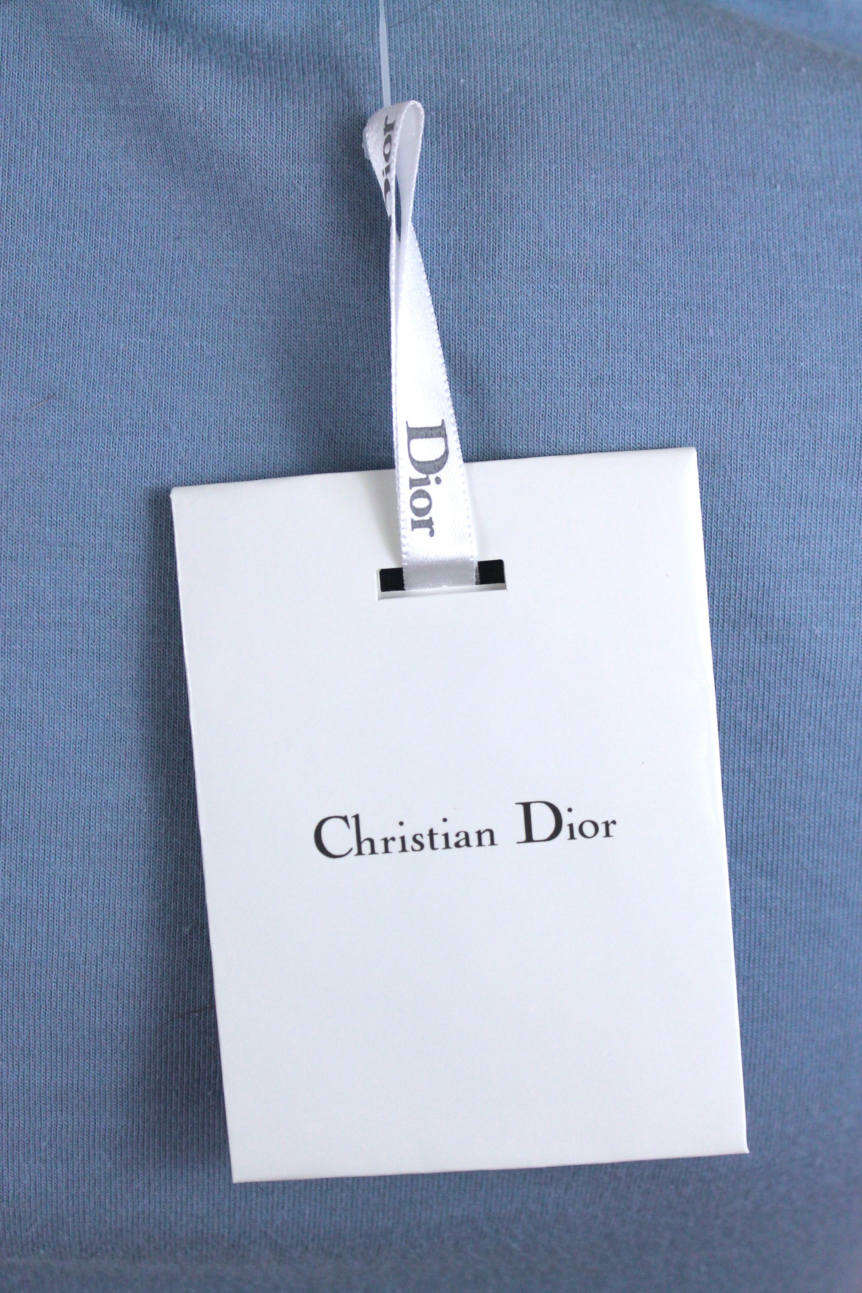 Christian Dior Denim Trompe L'oeil Cotton T-Shirt, c. 2000's, Size US 4 2