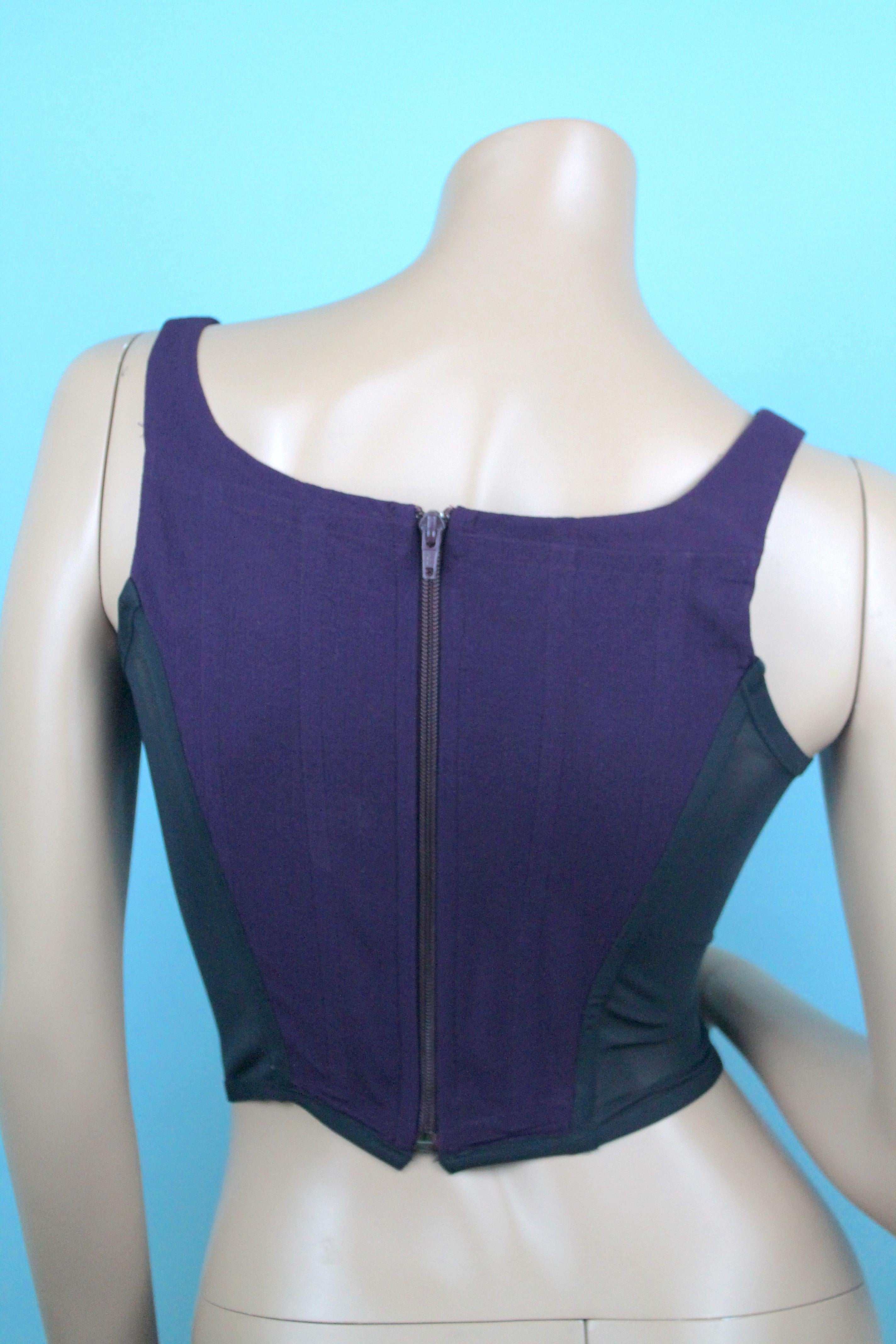 Vivienne Westwood Purple Wool Corset from Red Label, c. 90's. Size US 2/4 In Excellent Condition In Los Angeles, CA