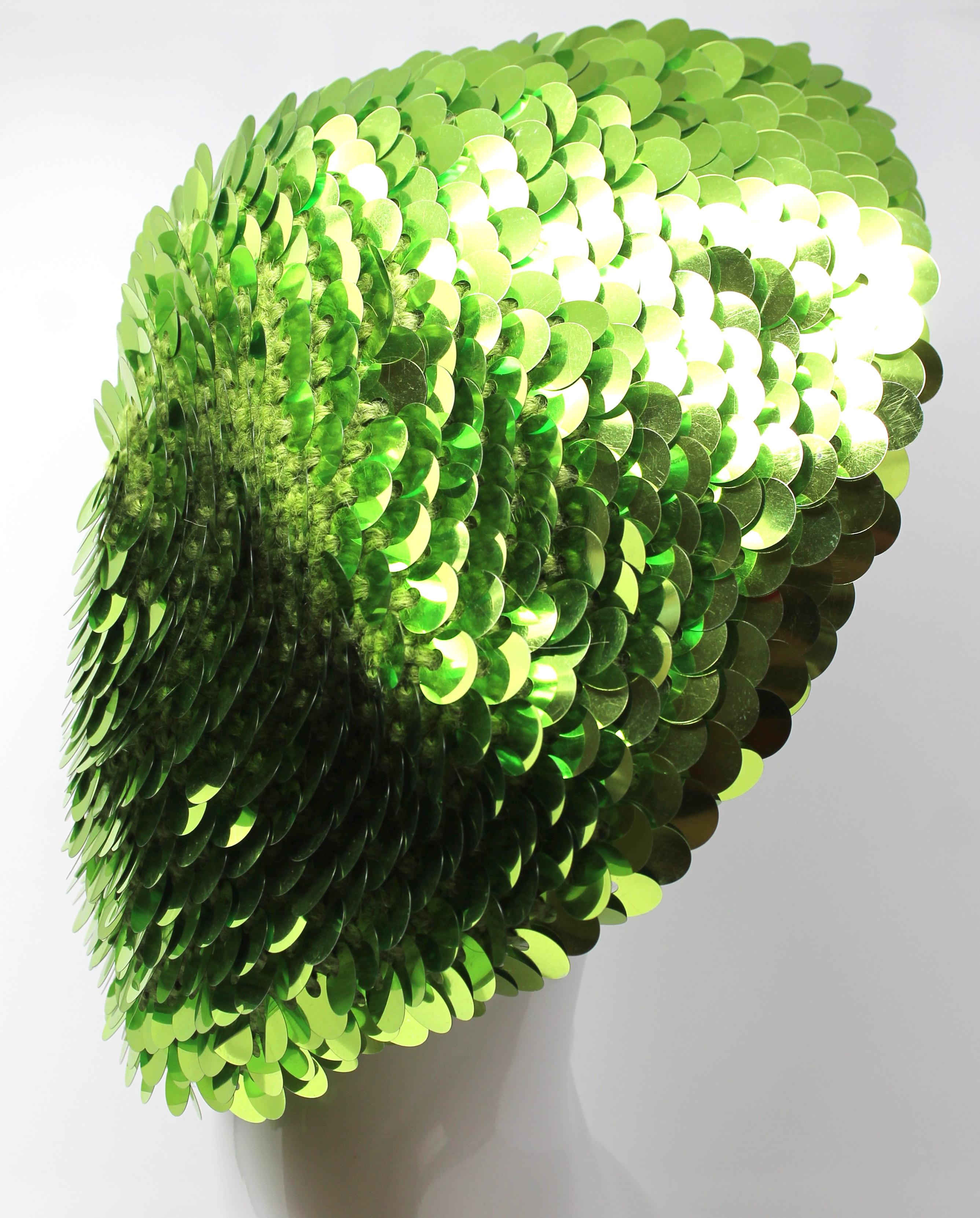 Marc Jacobs Lime Green Sequined Beanie, AW 2006, One Size In Excellent Condition For Sale In Los Angeles, CA