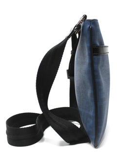 Fendi Zucca Men's Crossbody Bag in Blue Nappa Leather, 2014/2015