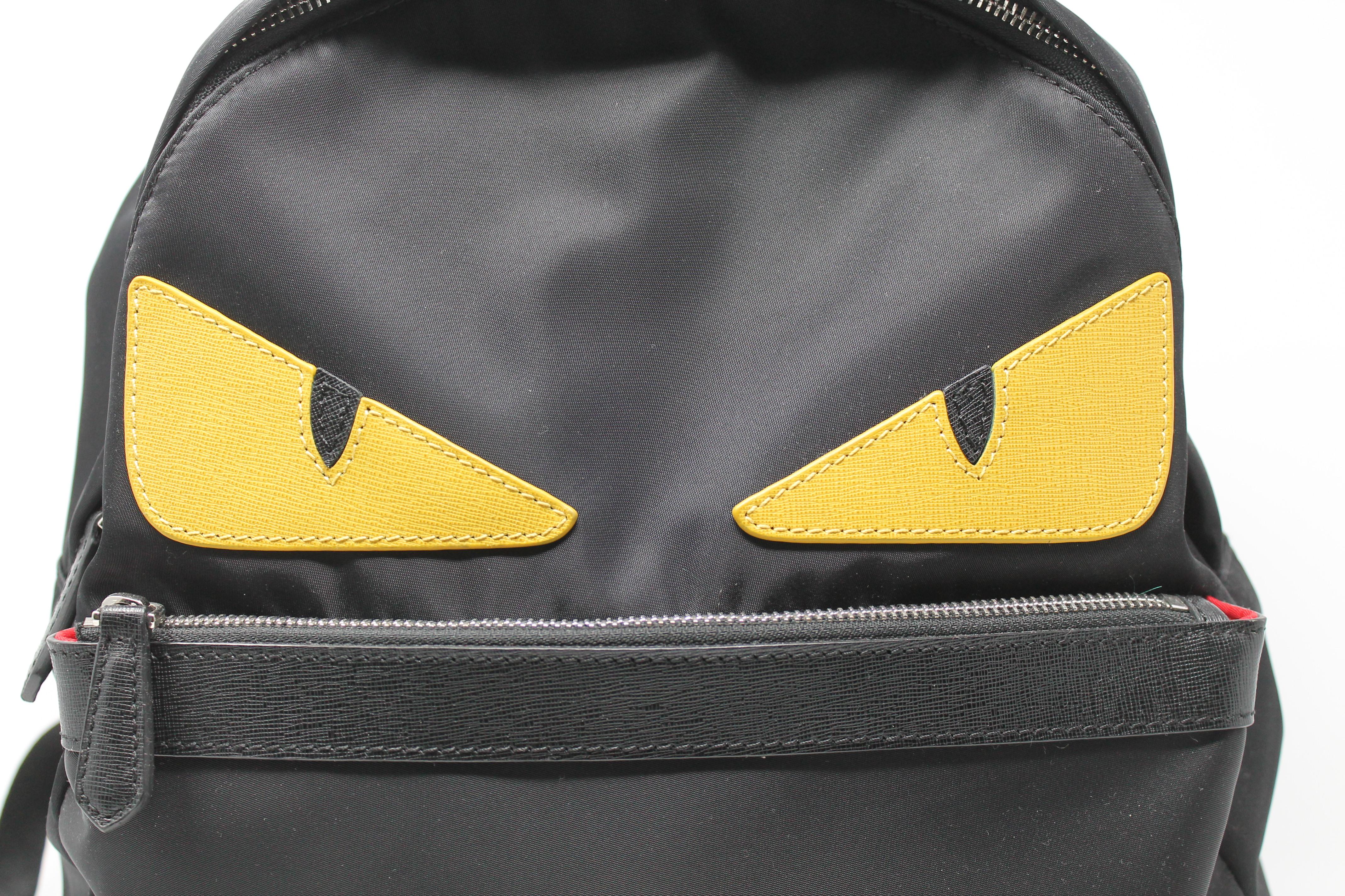 fendi black nylon backpack