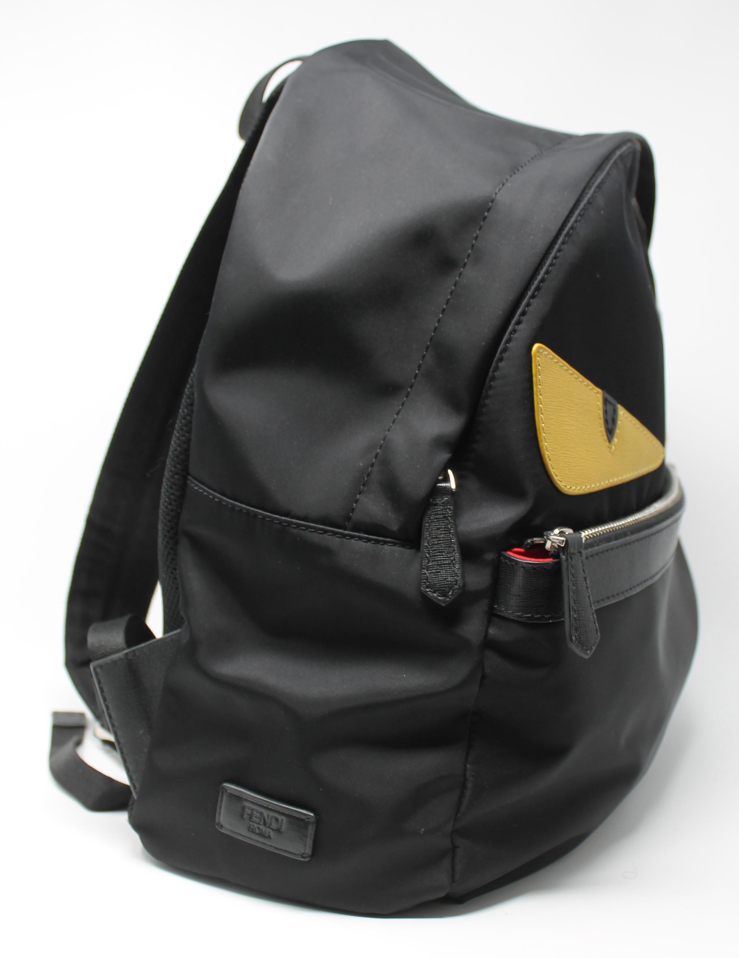 Women's or Men's Fendi Monster Black Nylon Backpack, AW2014