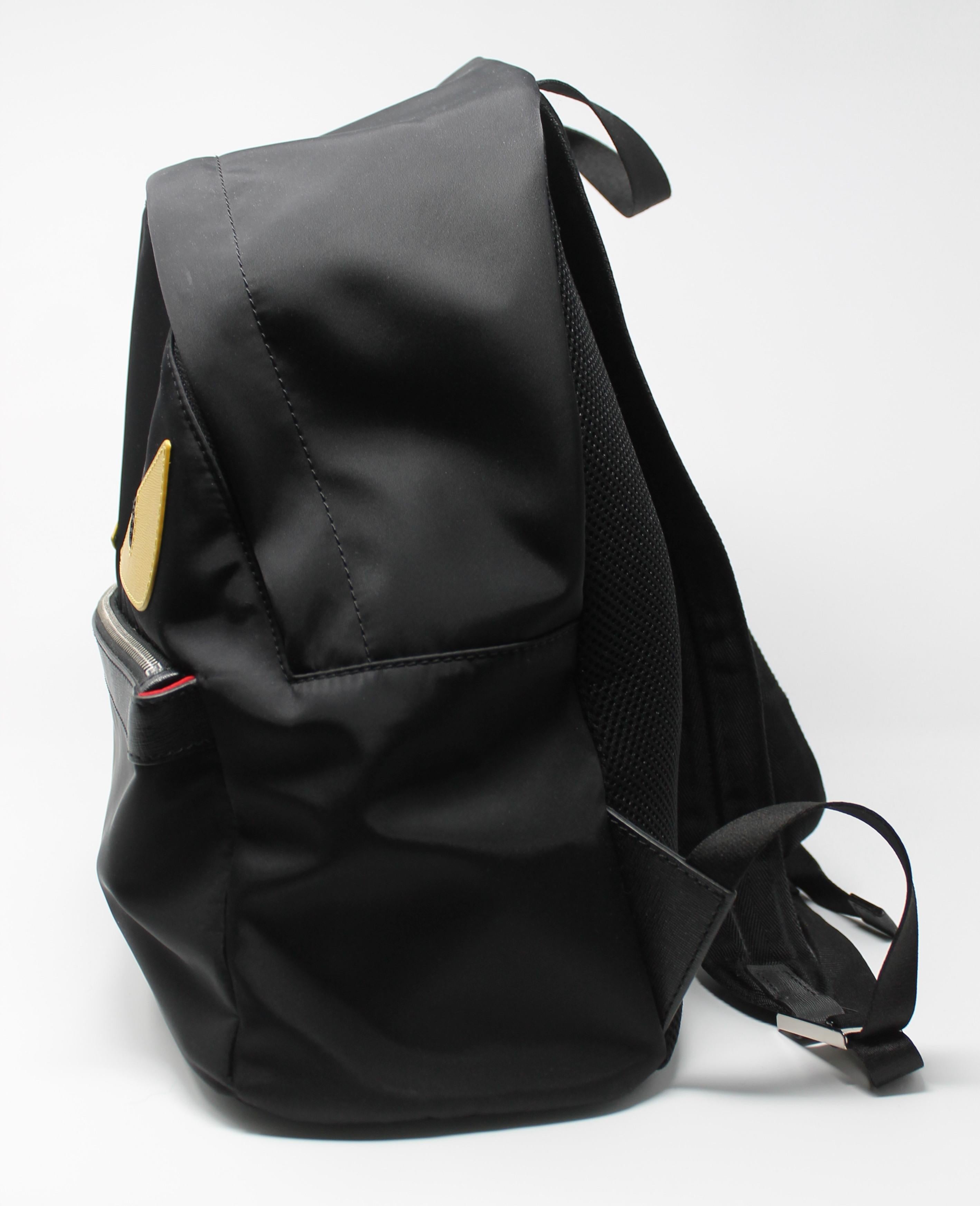 Fendi Monster Black Nylon Backpack, AW2014 1