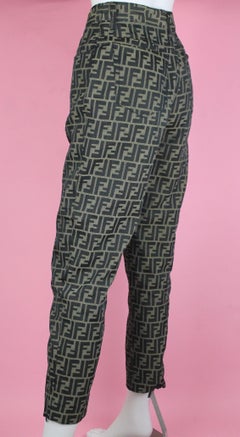Fendi Zucca Print Brown High Waisted Jeans, Size 30 W