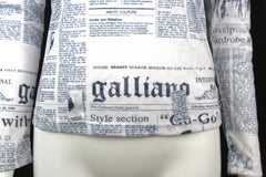 John Galliano Gazette Print Long Sleeve Shirt, c. 2011, Size M