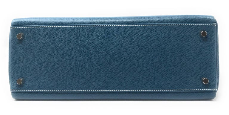 Hermes Kelly 32cm Blue Buffalo Bag For Sale at 1stDibs