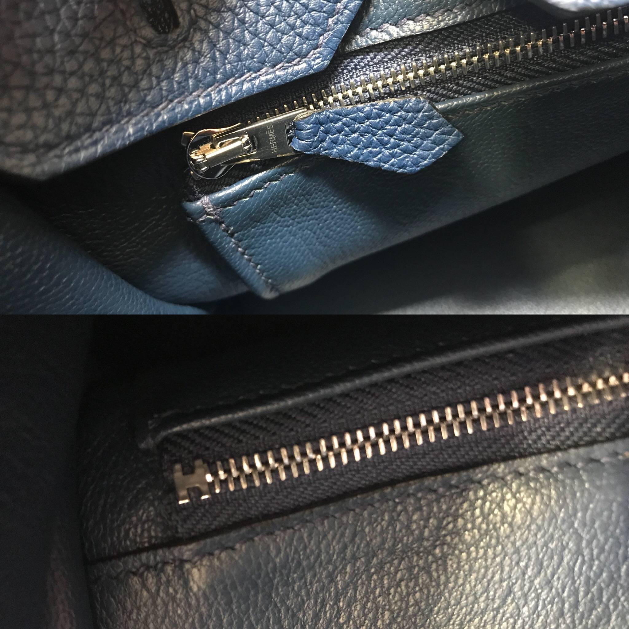 Hermes Birkin 30cm in Navy Blue with Palladium Hardware 4