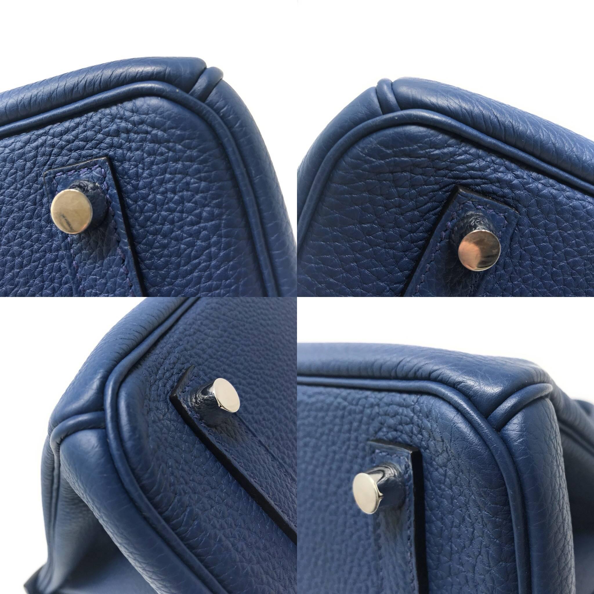 Hermes Birkin 30cm in Navy Blue with Palladium Hardware 5