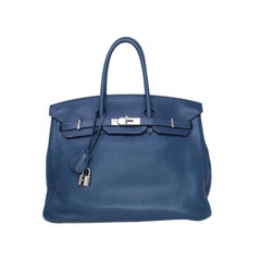 Hermes Birkin 35cm in Navy Blue with Palladium hardware