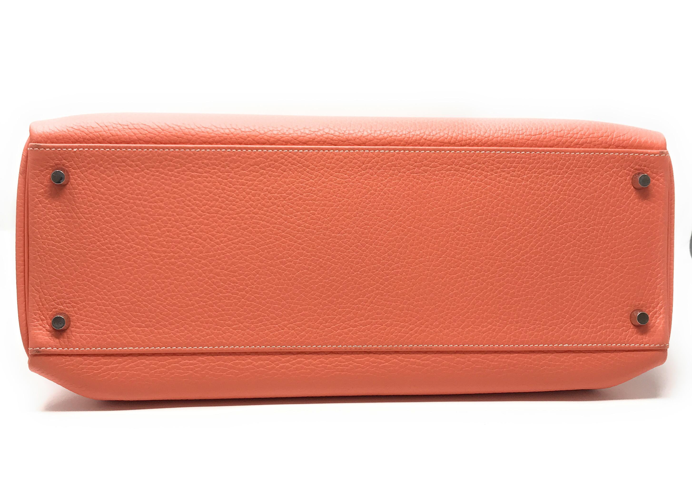 Orange Hermes Kelly 40cm Crevette For Sale