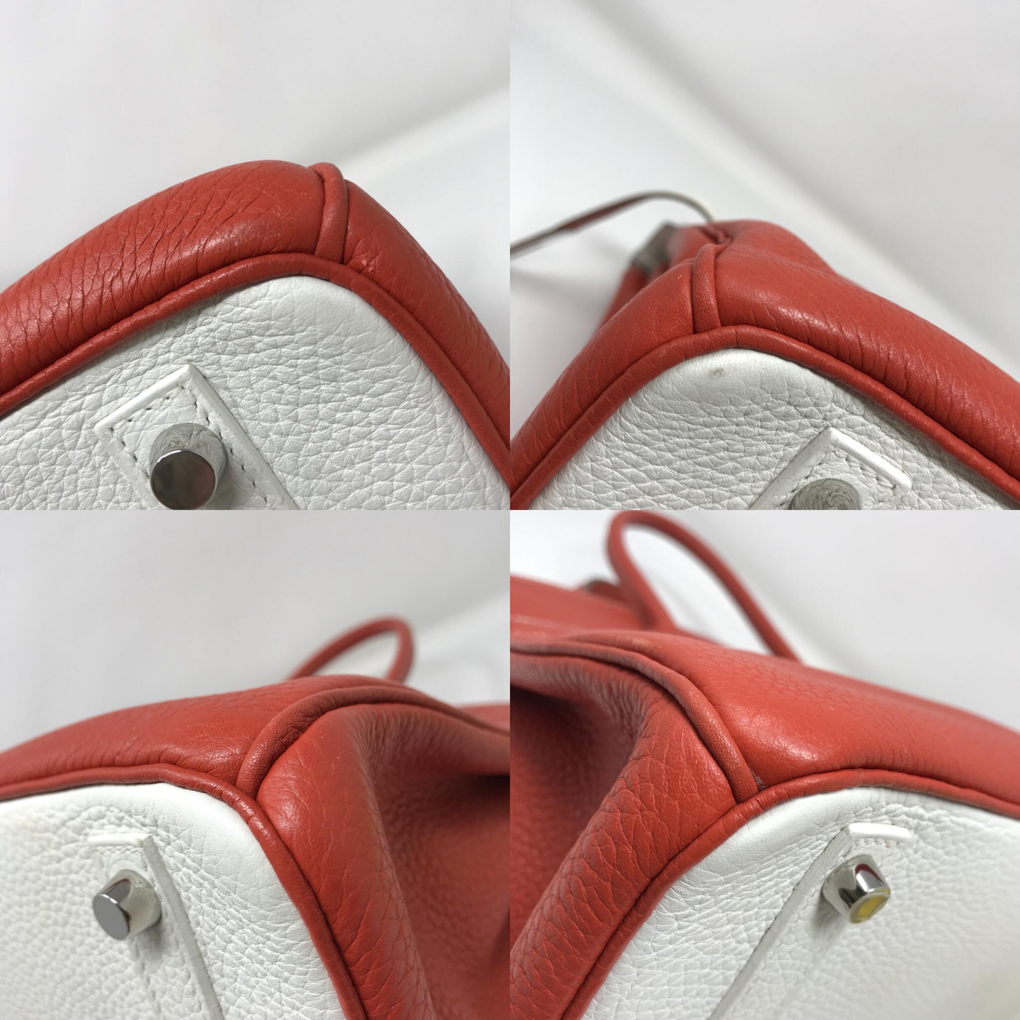 Hermes Birkin 30cm Two Tone Sanguine/Blanc For Sale 1