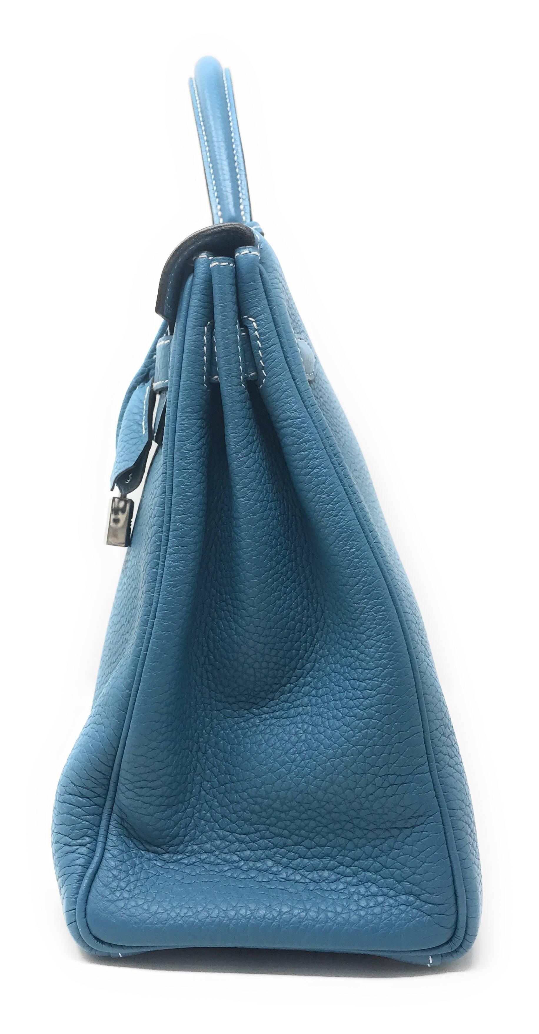 Hermes Kelly 35cm Blue Jean In Good Condition For Sale In Los Angeles, CA