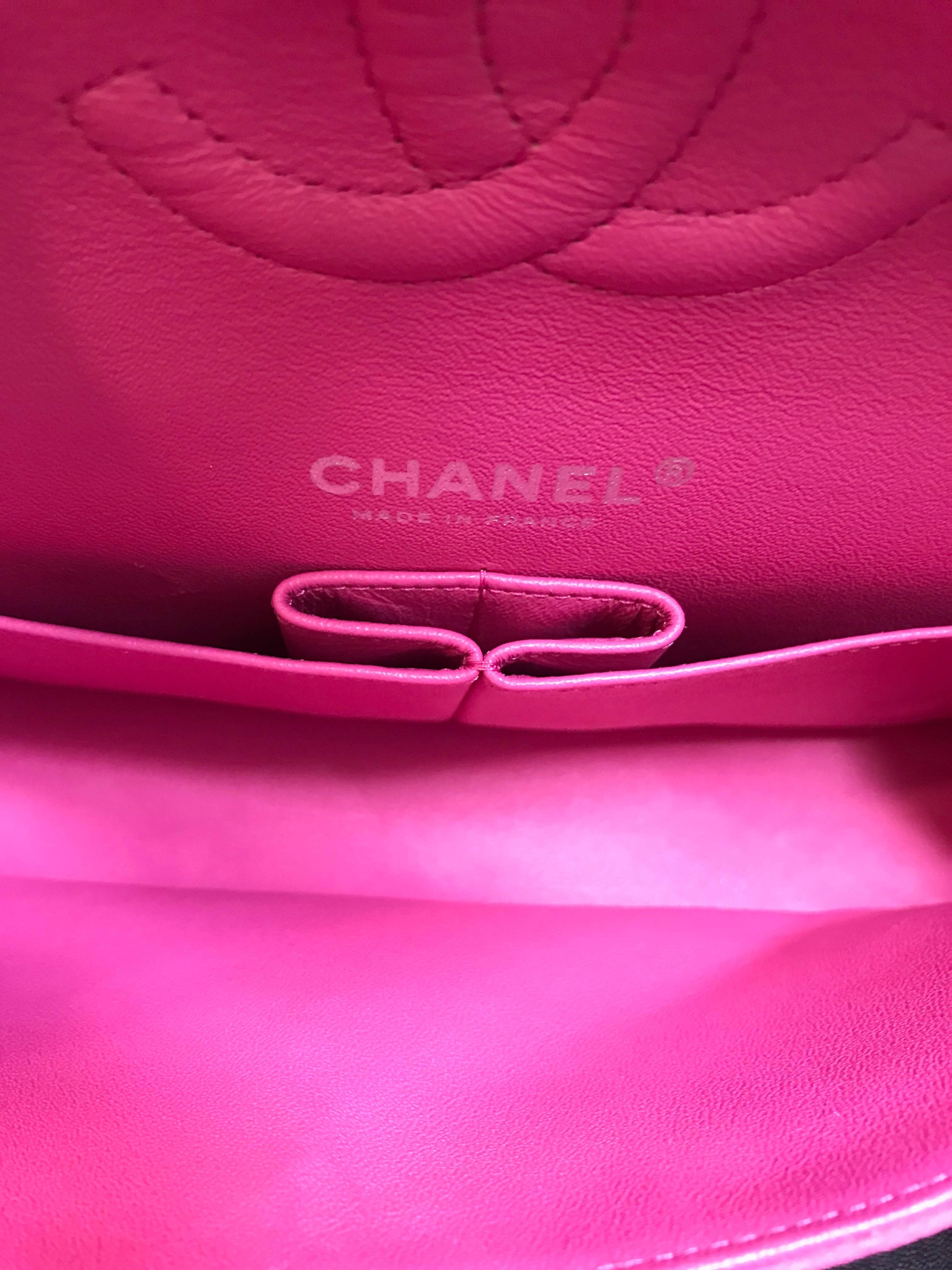 Chanel Medium Double Flap Hot Pink Matte Caviar 4