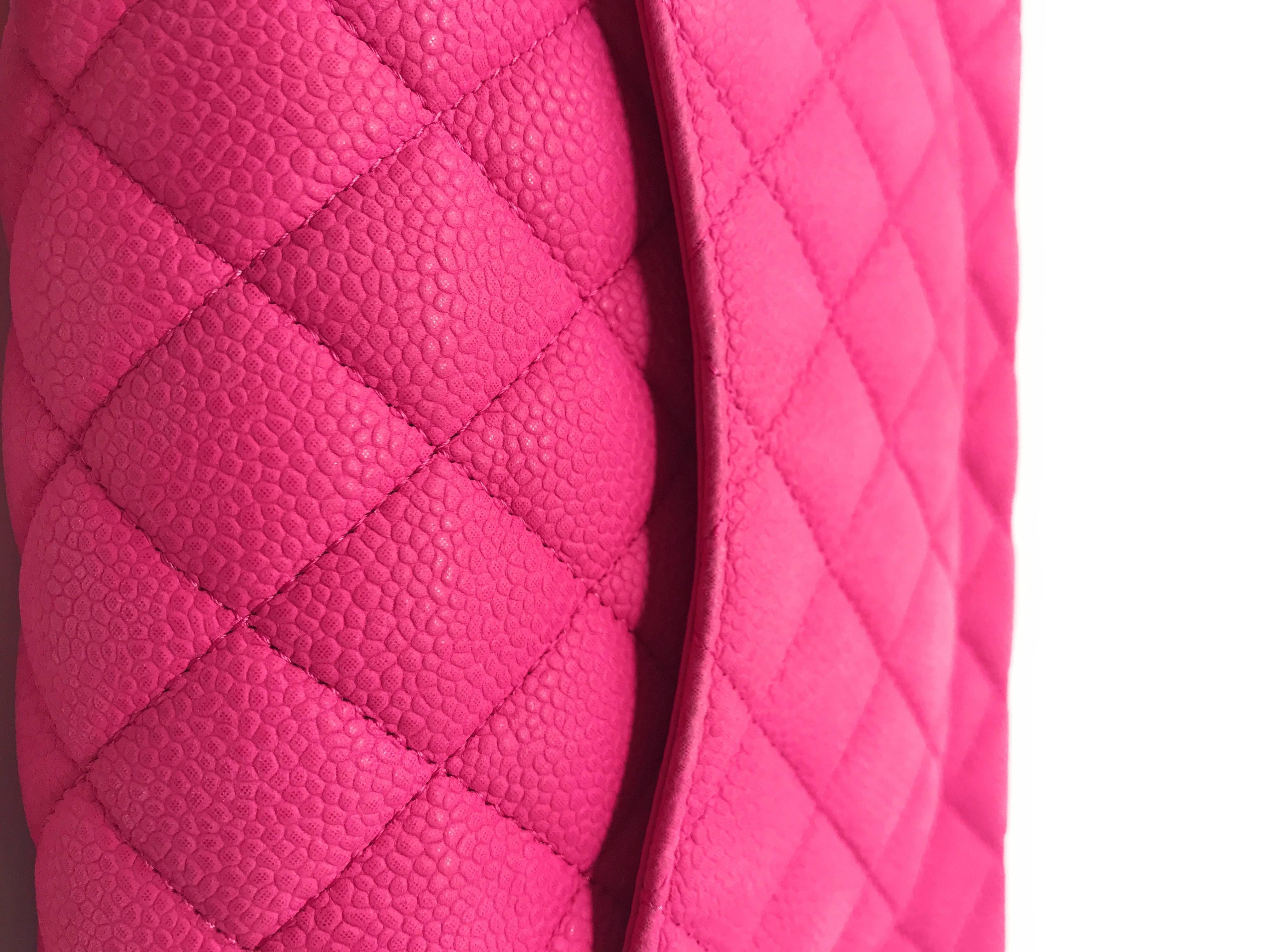 Chanel Medium Double Flap Hot Pink Matte Caviar 5