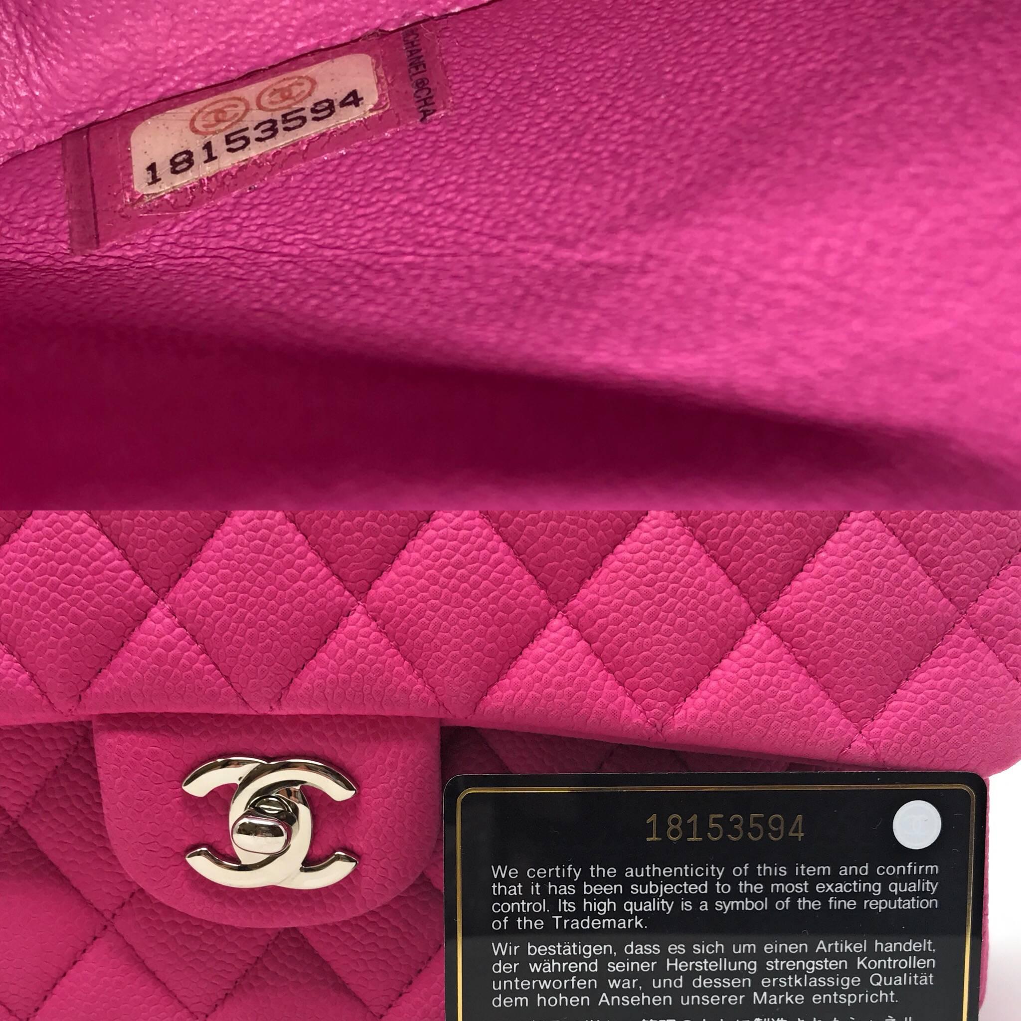 Chanel Medium Double Flap Hot Pink Matte Caviar 7