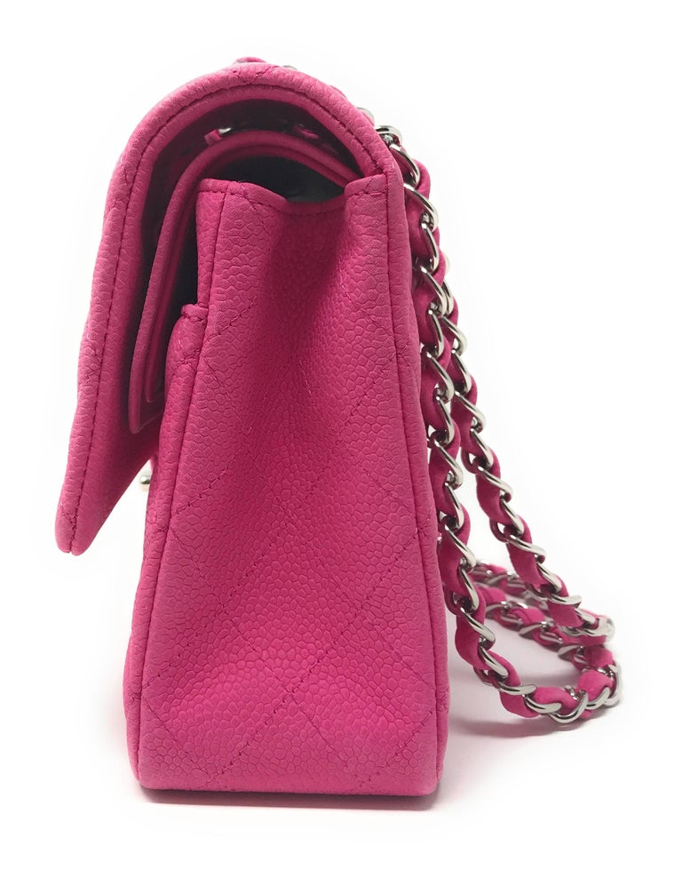 Chanel Medium Double Flap Hot Pink Matte Caviar at 1stDibs