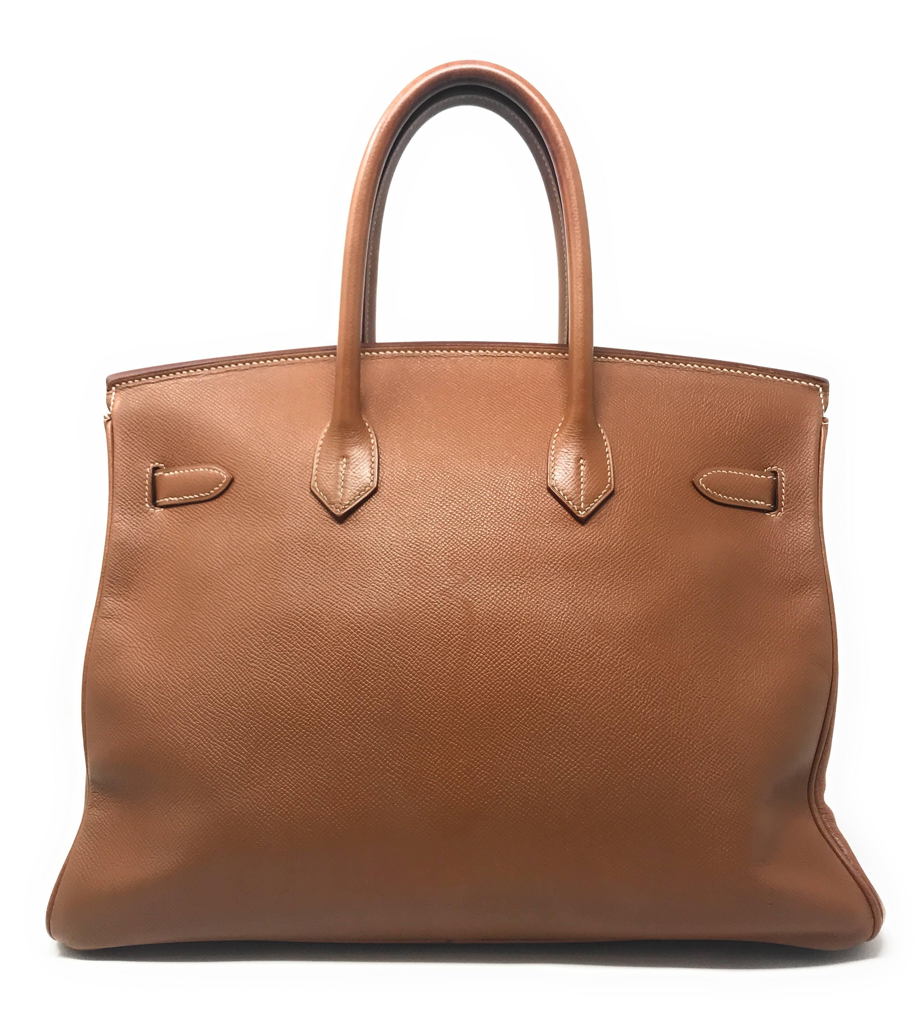 Brown Hermes Birkin 35cm Gold Bag For Sale