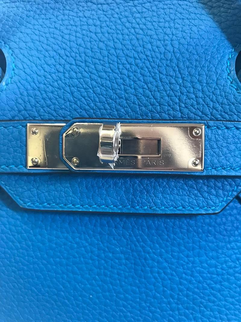Hermes Birkin 30cm Blue Zanzibar and Green Malachite Bag In New Condition For Sale In Los Angeles, CA