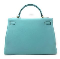 Hermes Kelly 32cm Blue Atoll Bag