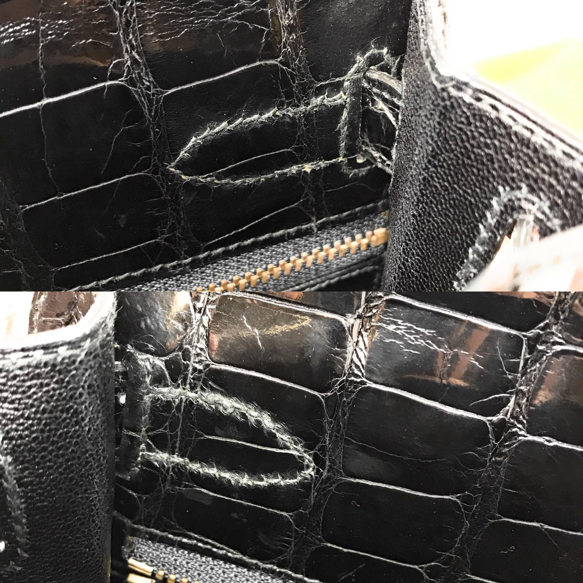 Hermes Kelly 28cm Black Shiny Alligator Bag 6